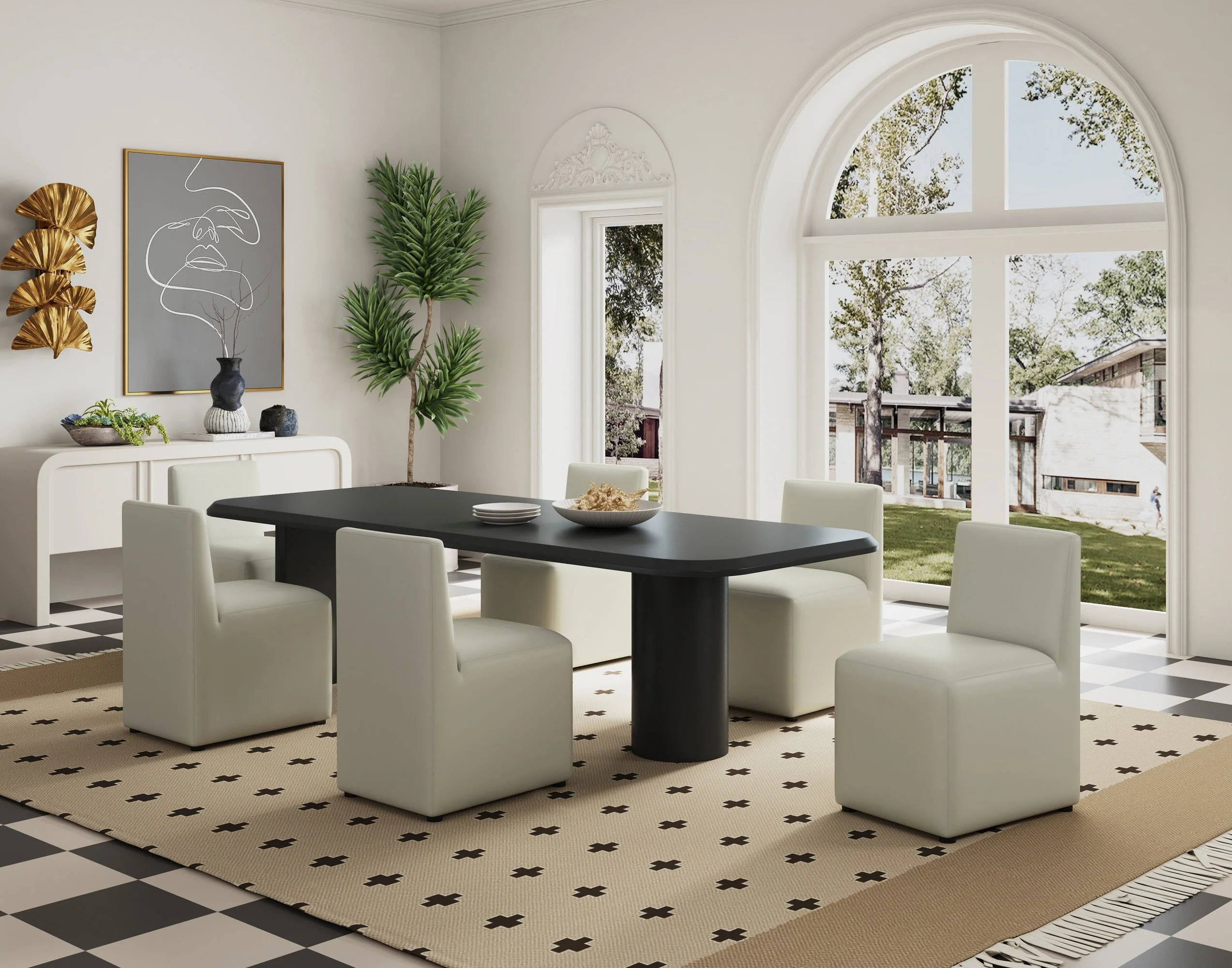Anna Square Faux Leather Dining Chair in Light Stone Grey - Image 2