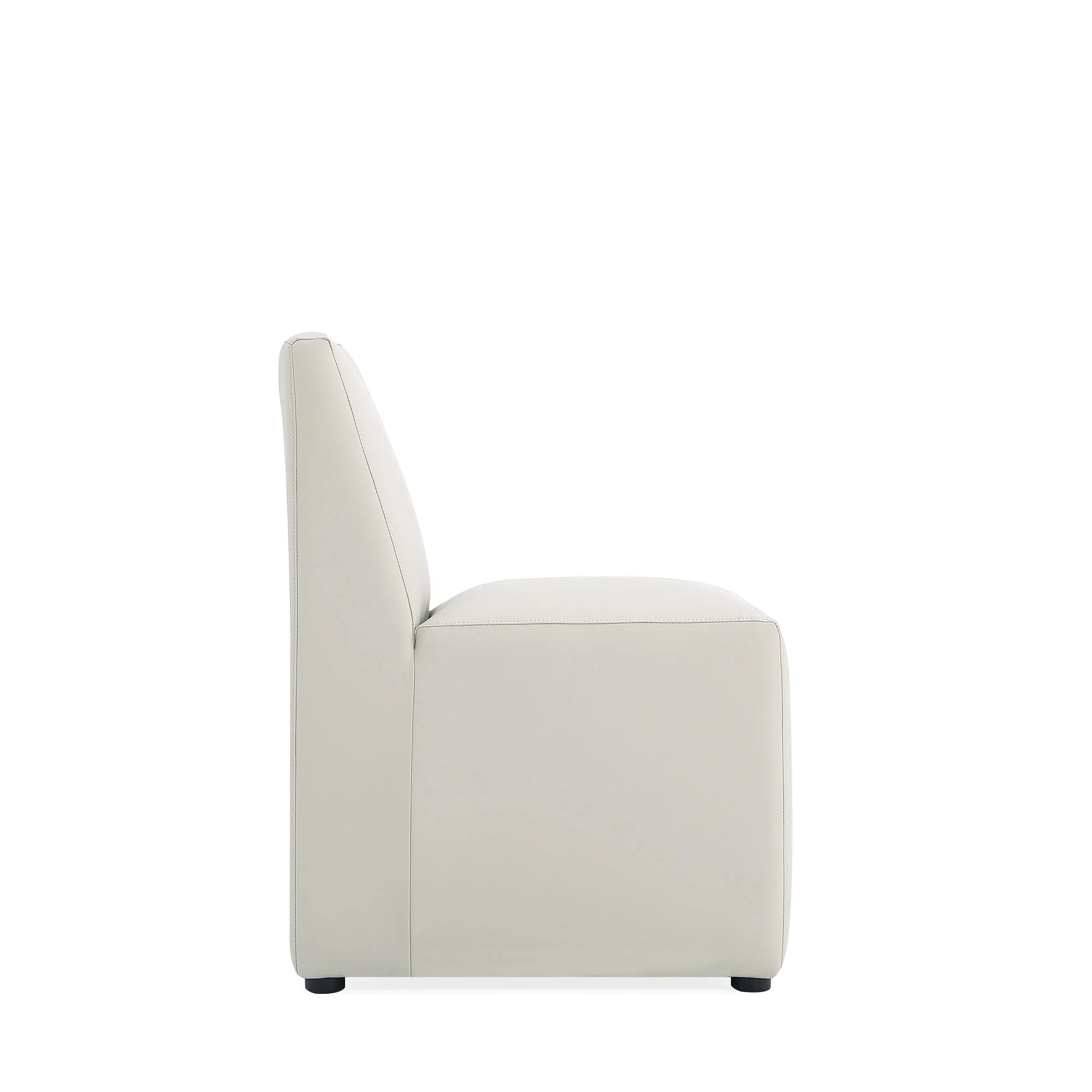 Anna Square Faux Leather Dining Chair in Light Stone Grey - Image 5
