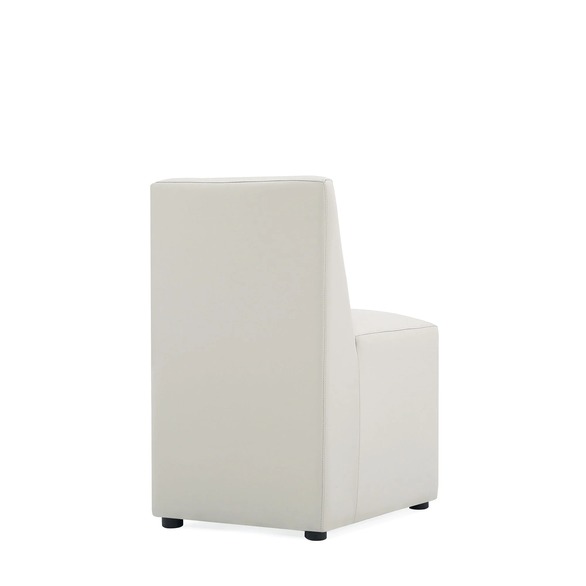 Anna Square Faux Leather Dining Chair in Light Stone Grey - Image 6