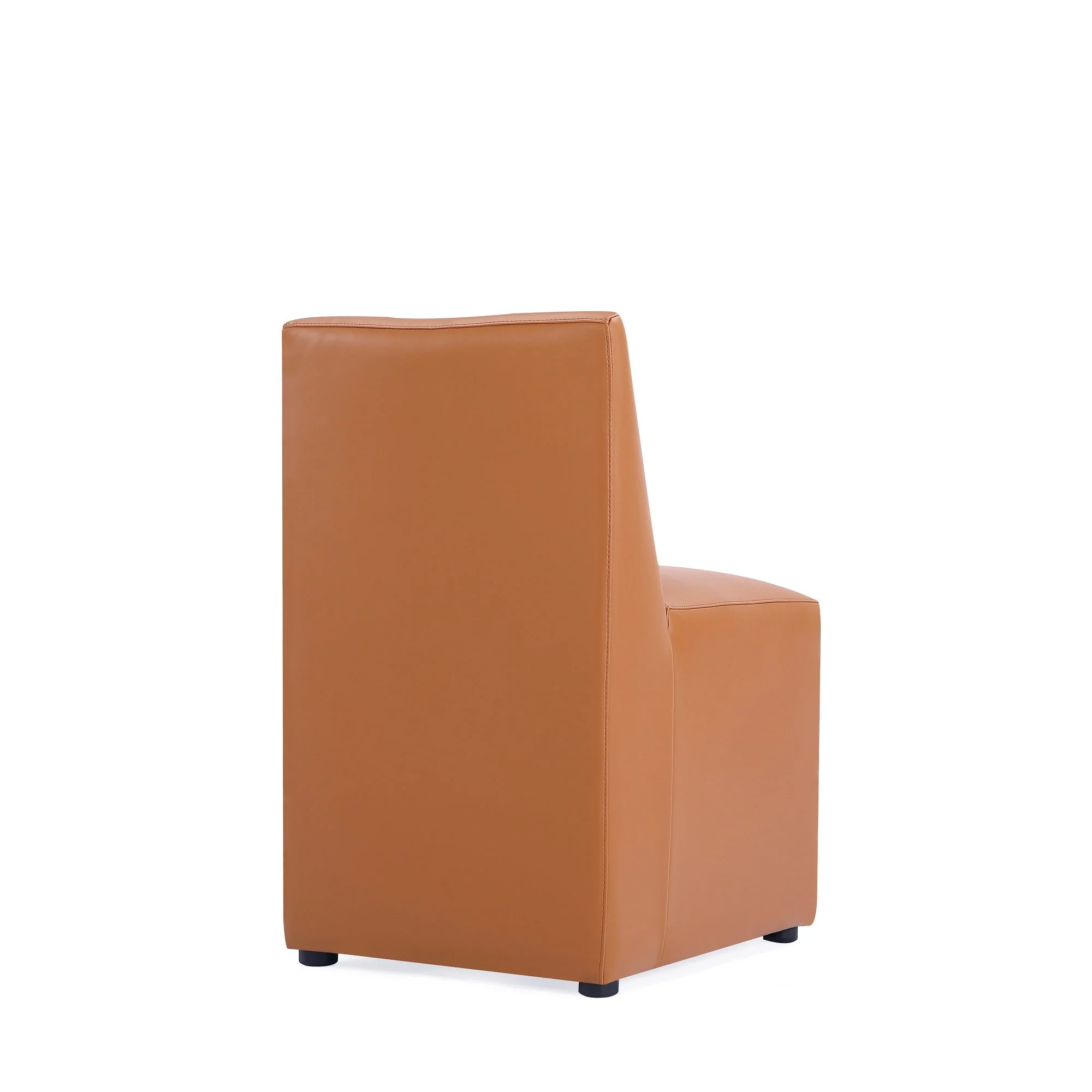 Anna Square Faux Leather Dining Chair in Saddle - Image 6