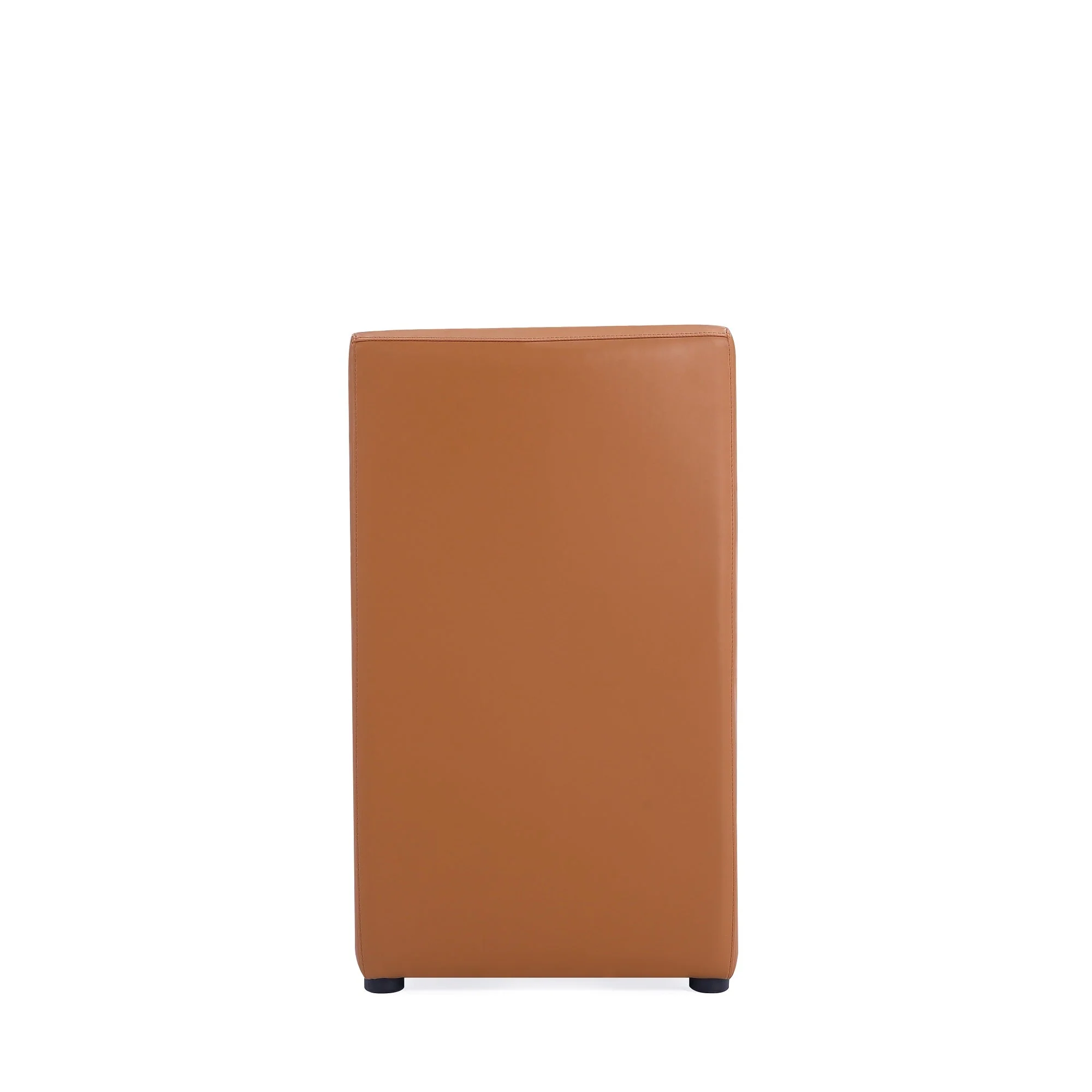 Anna Square Faux Leather Dining Chair in Saddle - Image 7
