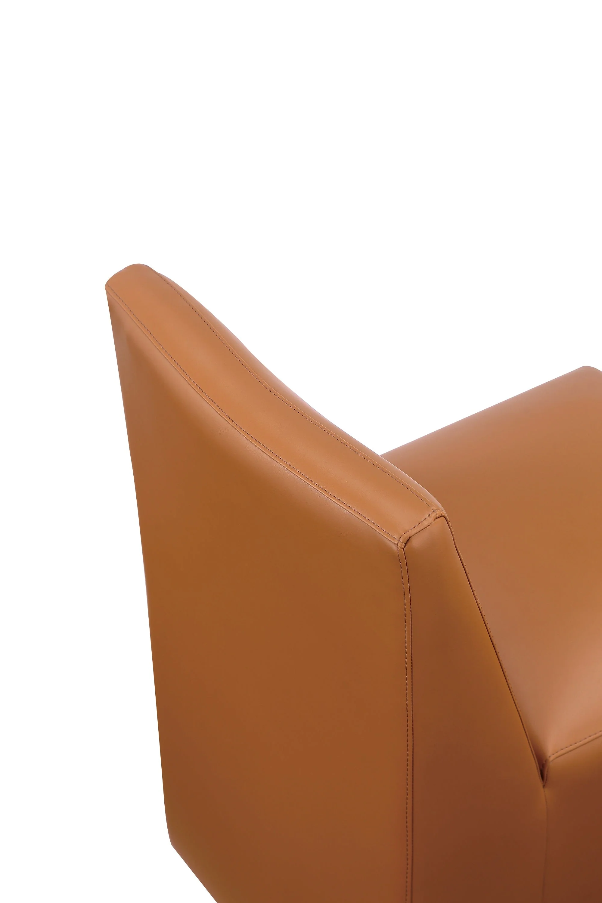 Anna Square Faux Leather Dining Chair in Saddle - Image 9