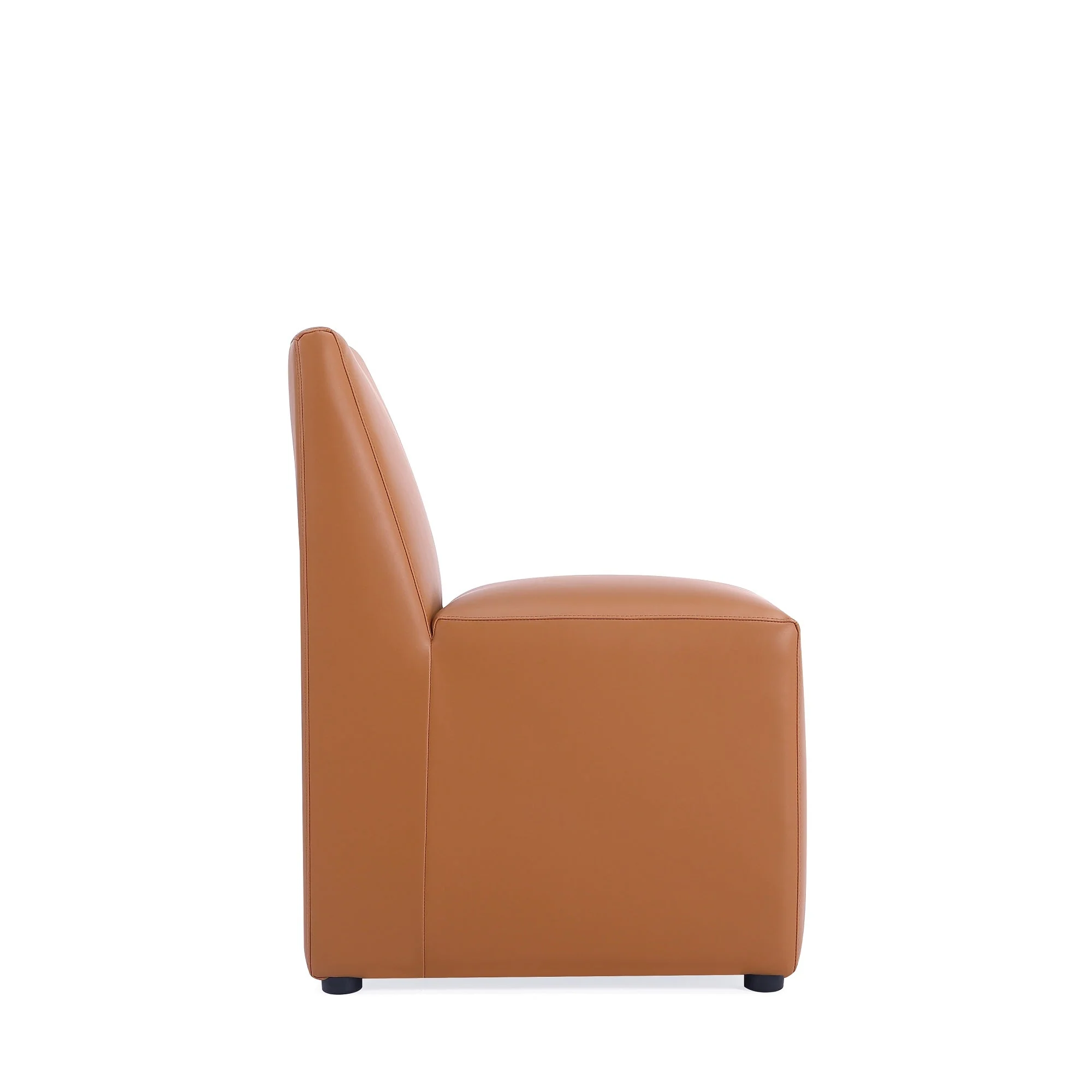 Anna Square Faux Leather Dining Chair in Saddle (set of 2) - Image 6