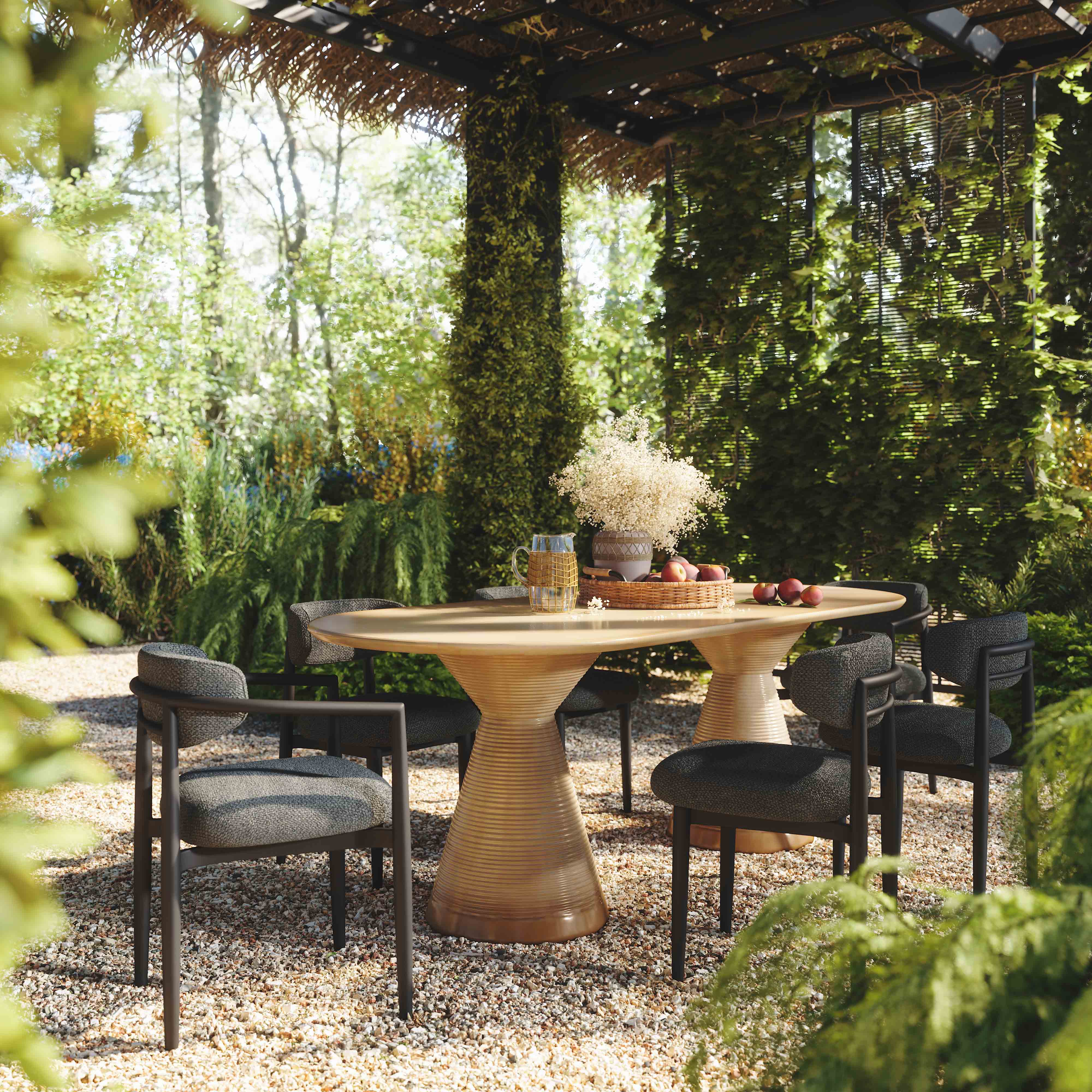 Annika Textured Outdoor Dining Side Chair - Image 10