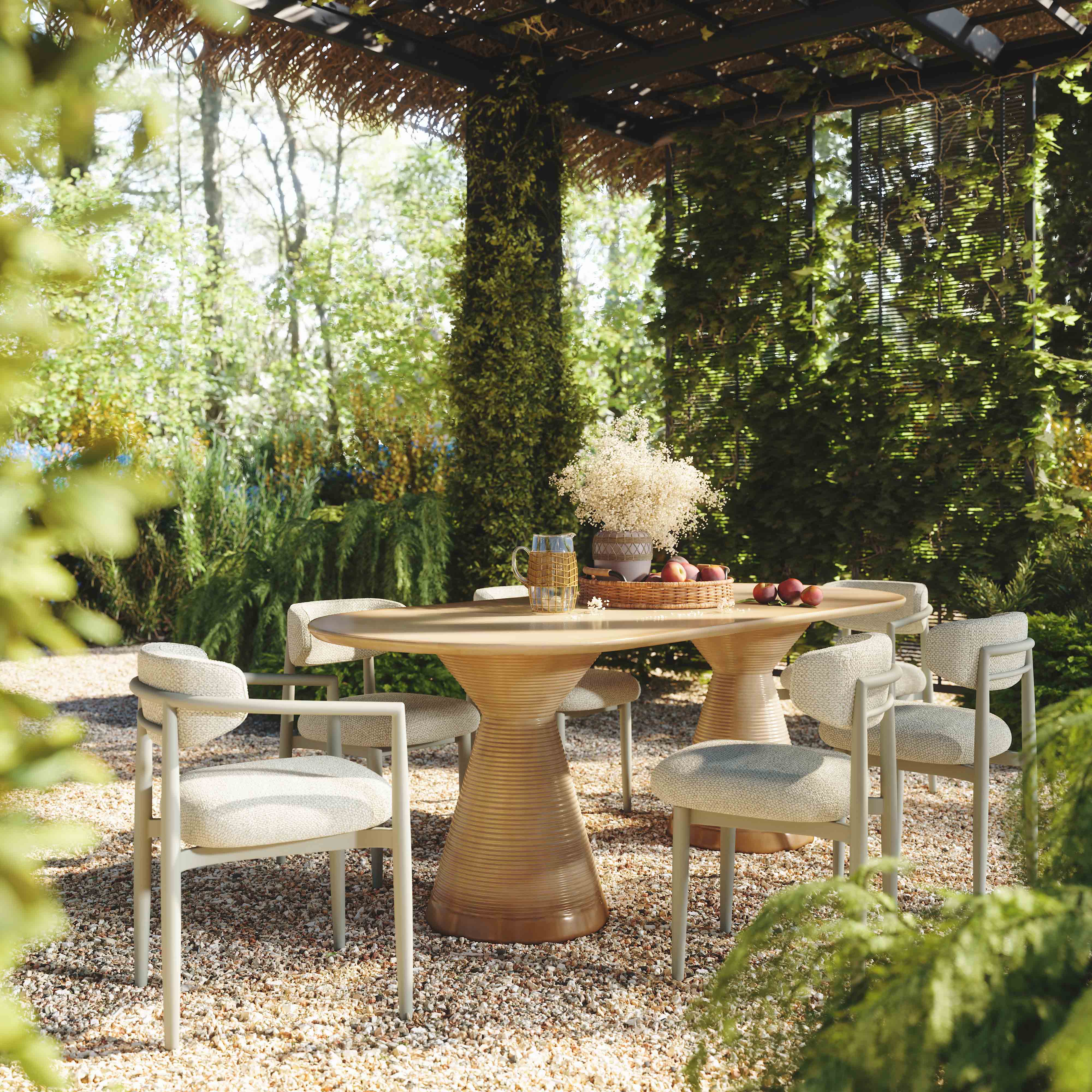 Annika Textured Outdoor Dining Side Chair - Image 2