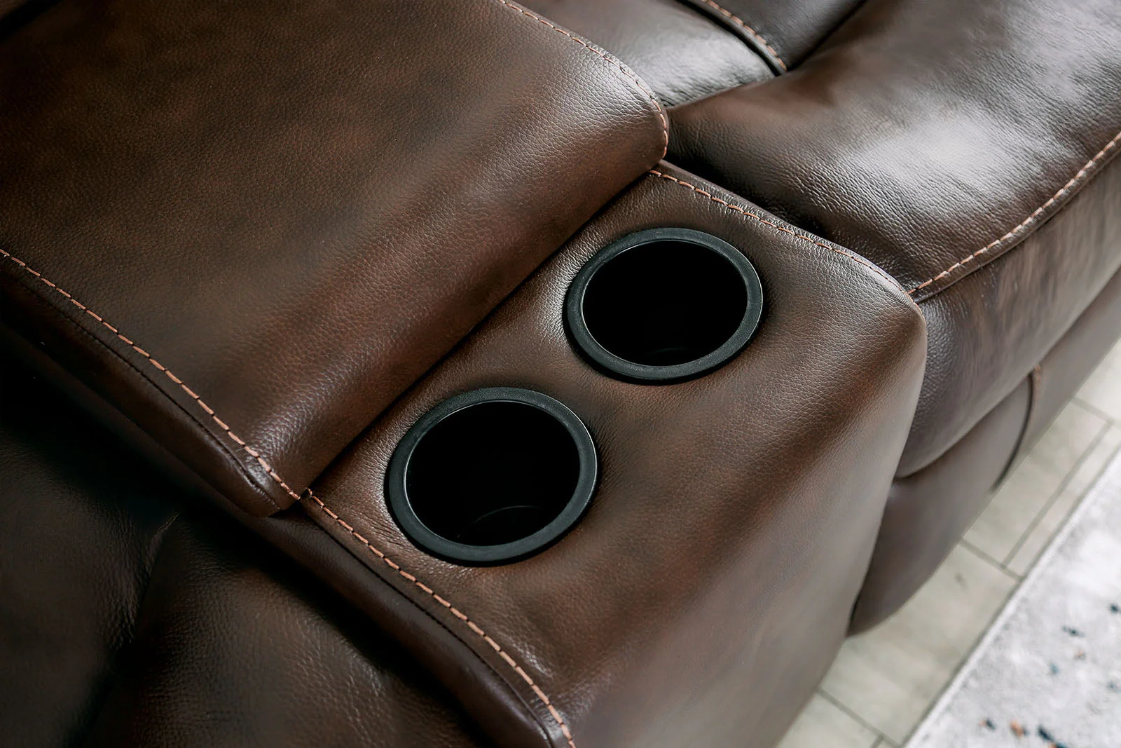 Antenor Brown Top Grain Leather Match Power Reclining Sofa & Loveseat - Image 5