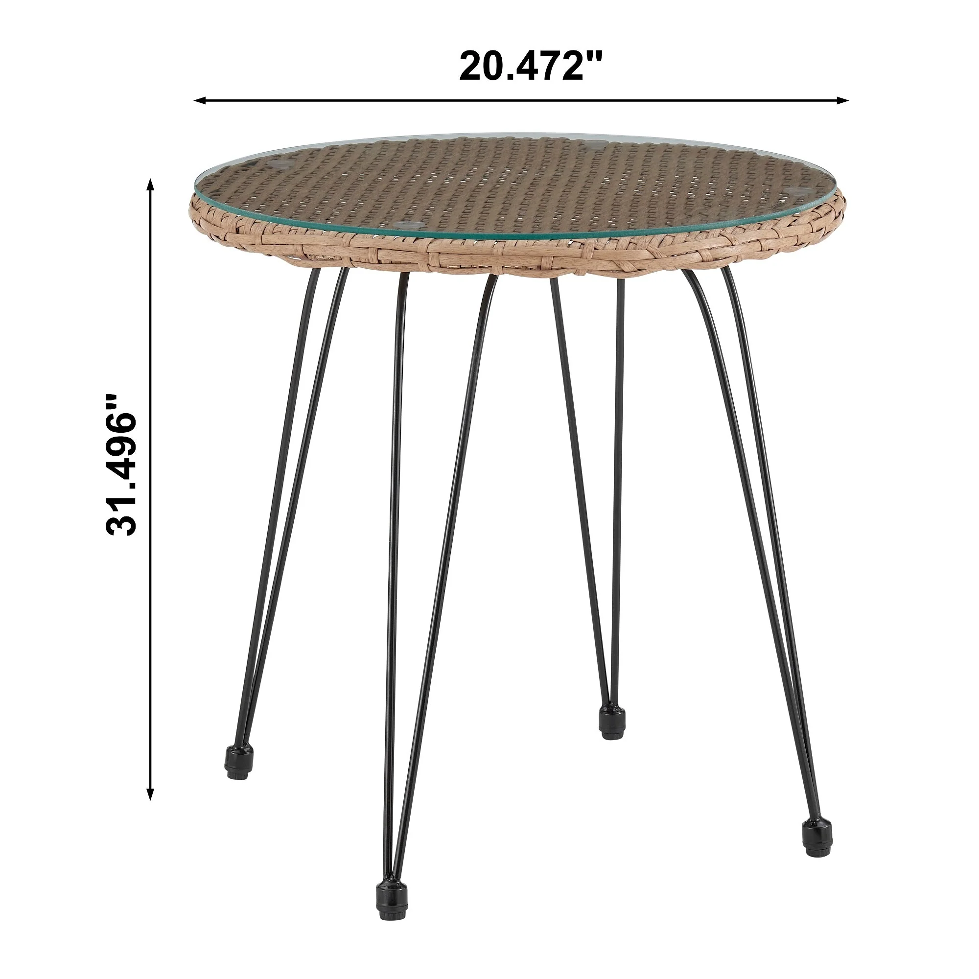 Antibes 1.0 Patio 2-Person Seating Group with End Table with Cream Cushions - Image 4