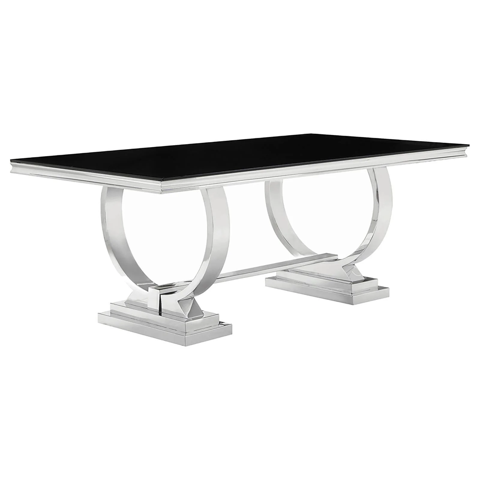 Antoine Creamy White/Chrome 7-Piece Rectangular Dining Set - Image 2