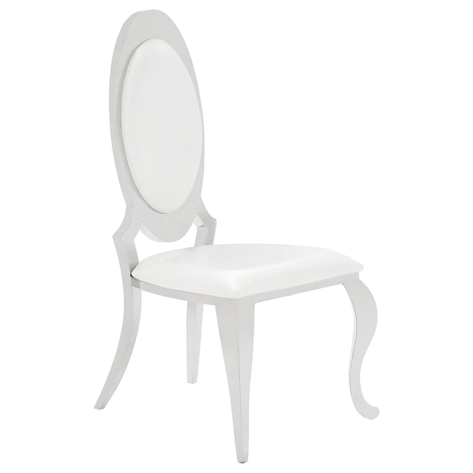 Antoine Creamy White/Chrome 7-Piece Rectangular Dining Set - Image 3