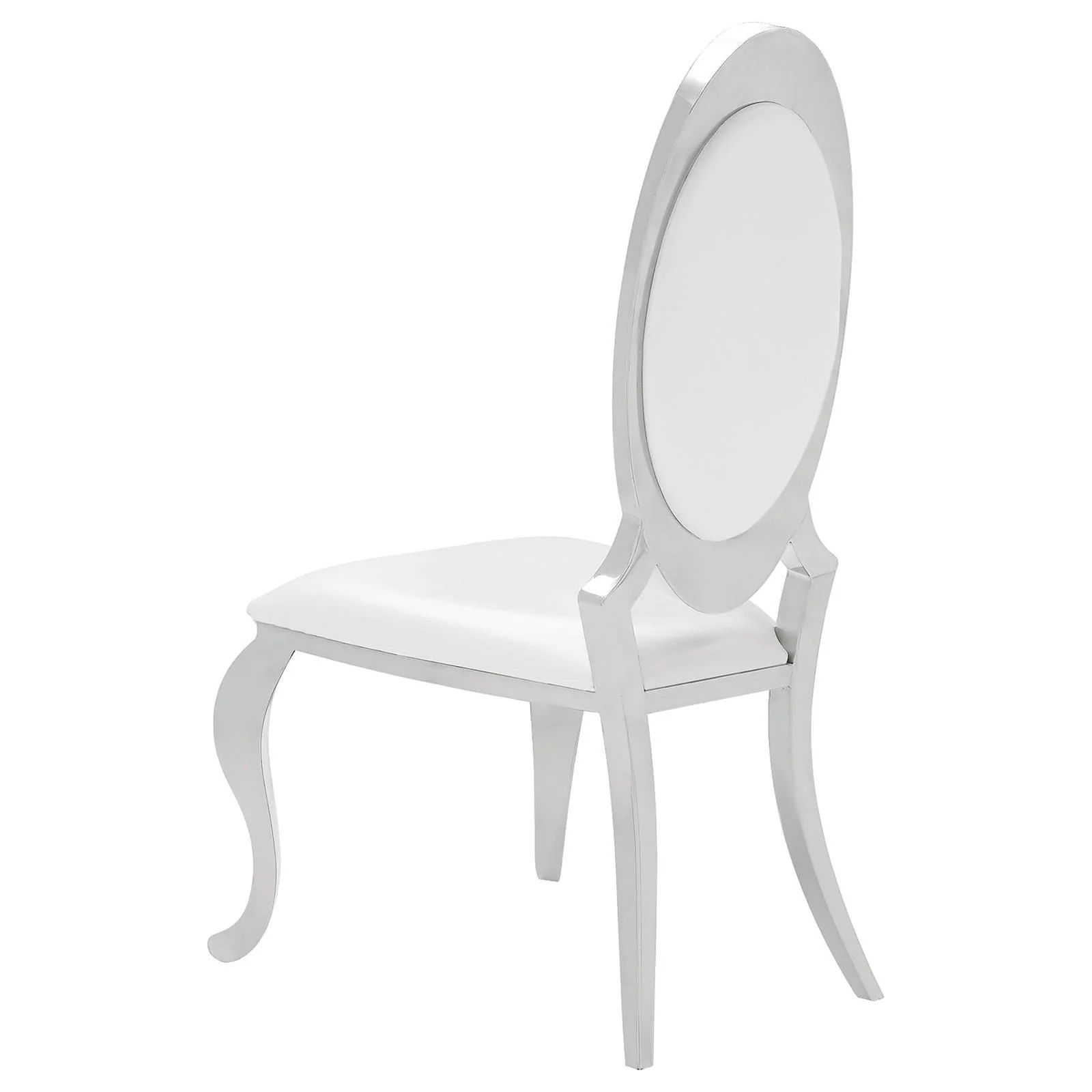 Antoine Creamy White/Chrome 7-Piece Rectangular Dining Set - Image 4