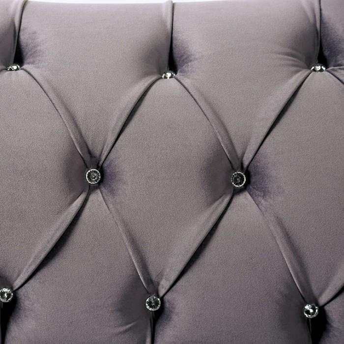 Antoinette Gray Velvet Stationary Sofa & Loveseat - Image 6