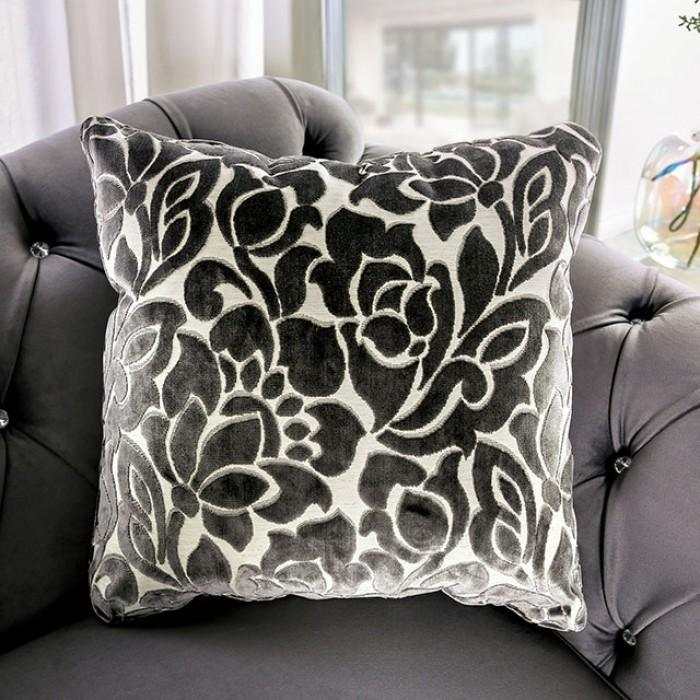 Antoinette Gray Velvet Stationary Sofa & Loveseat - Image 7