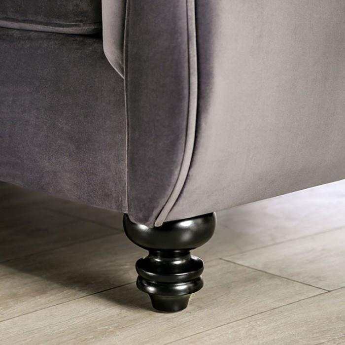 Antoinette Gray Velvet Stationary Sofa & Loveseat - Image 8