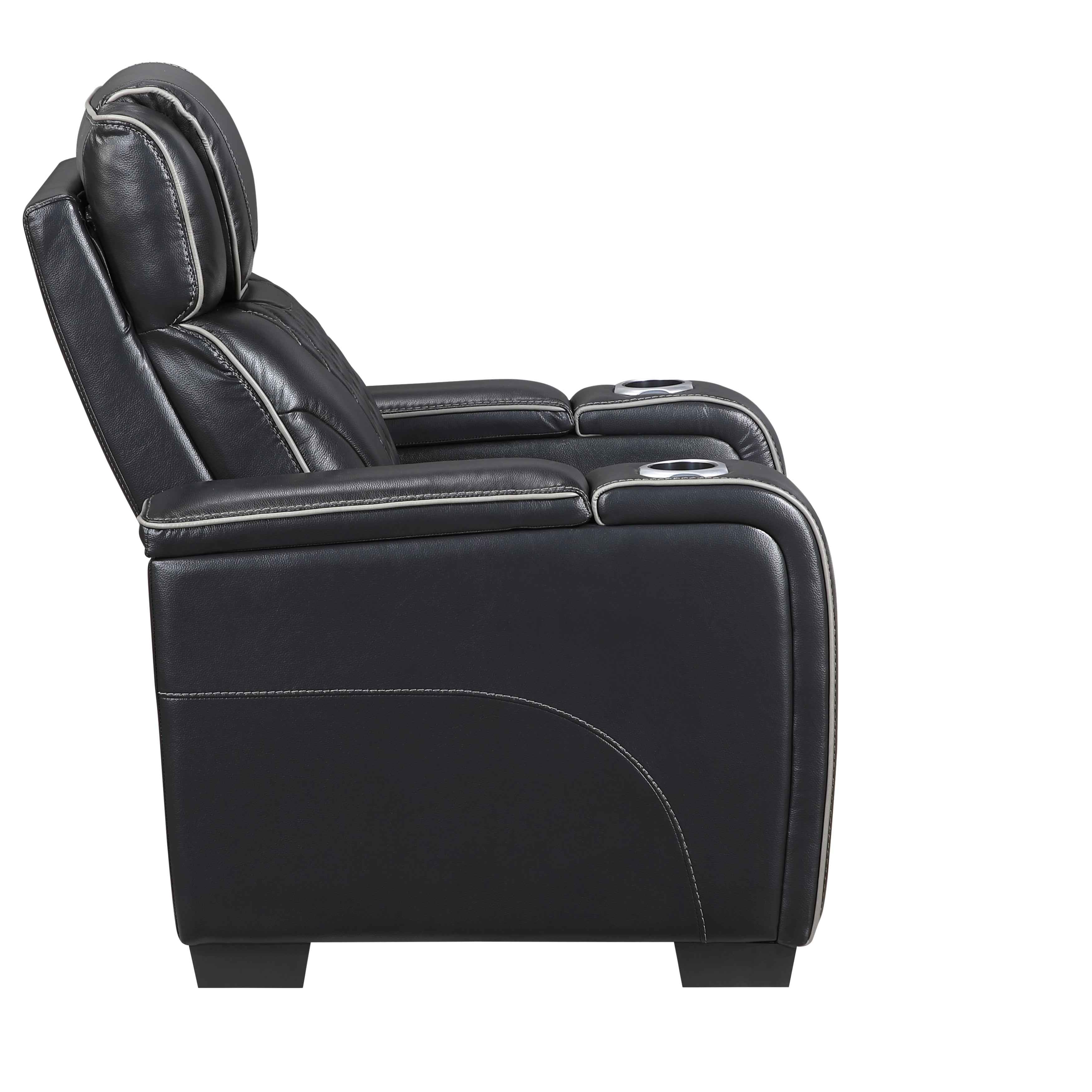Apex Black Leather Power Reclining Living Room Set - Image 16