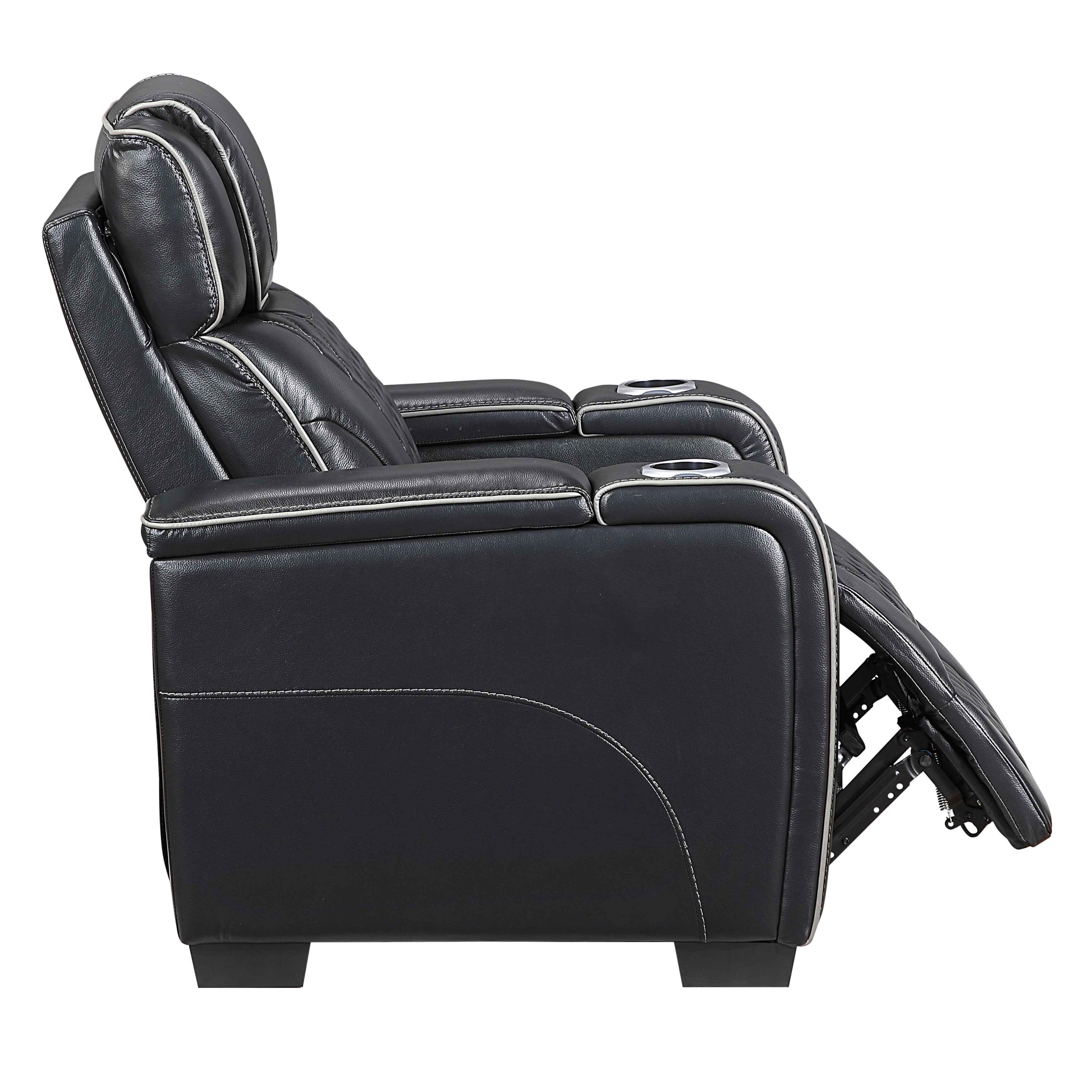Apex Black Leather Power Reclining Living Room Set - Image 22