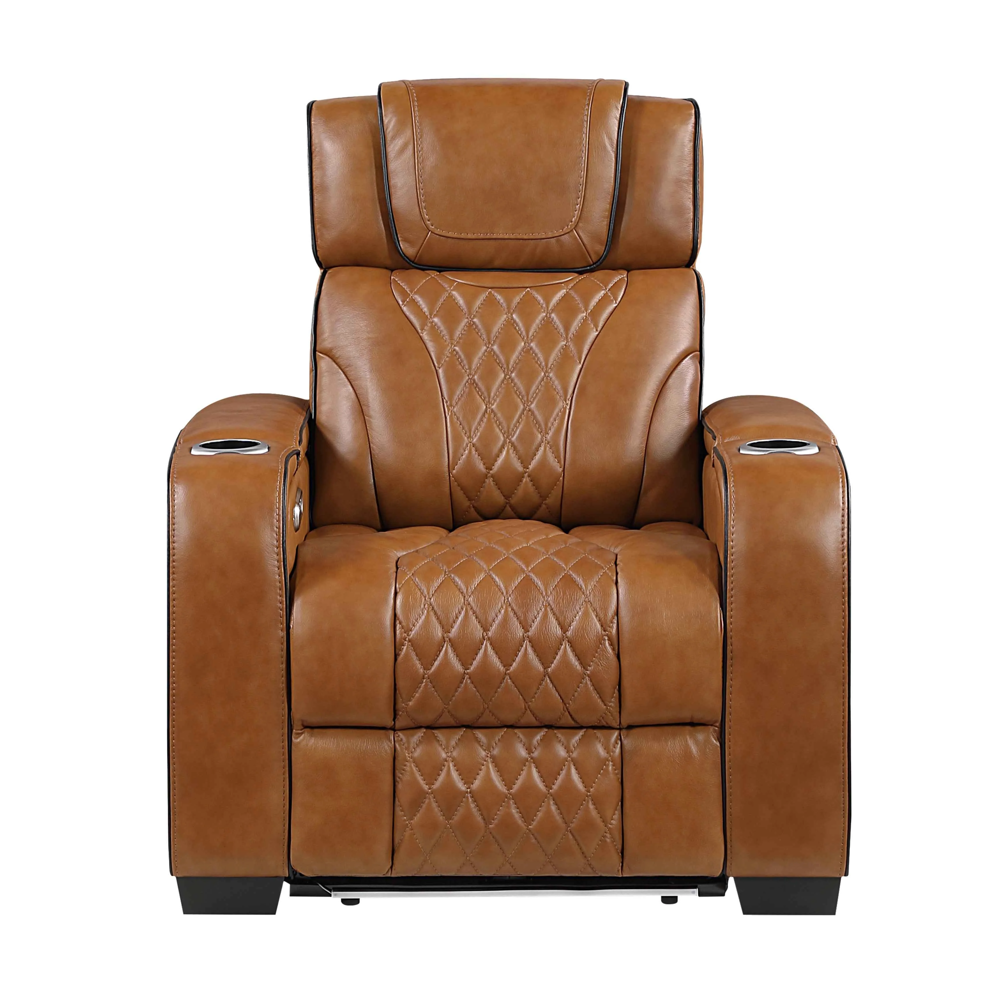 Apex Brown 3-Piece Leather Power Reclining Living Room Set - Image 15