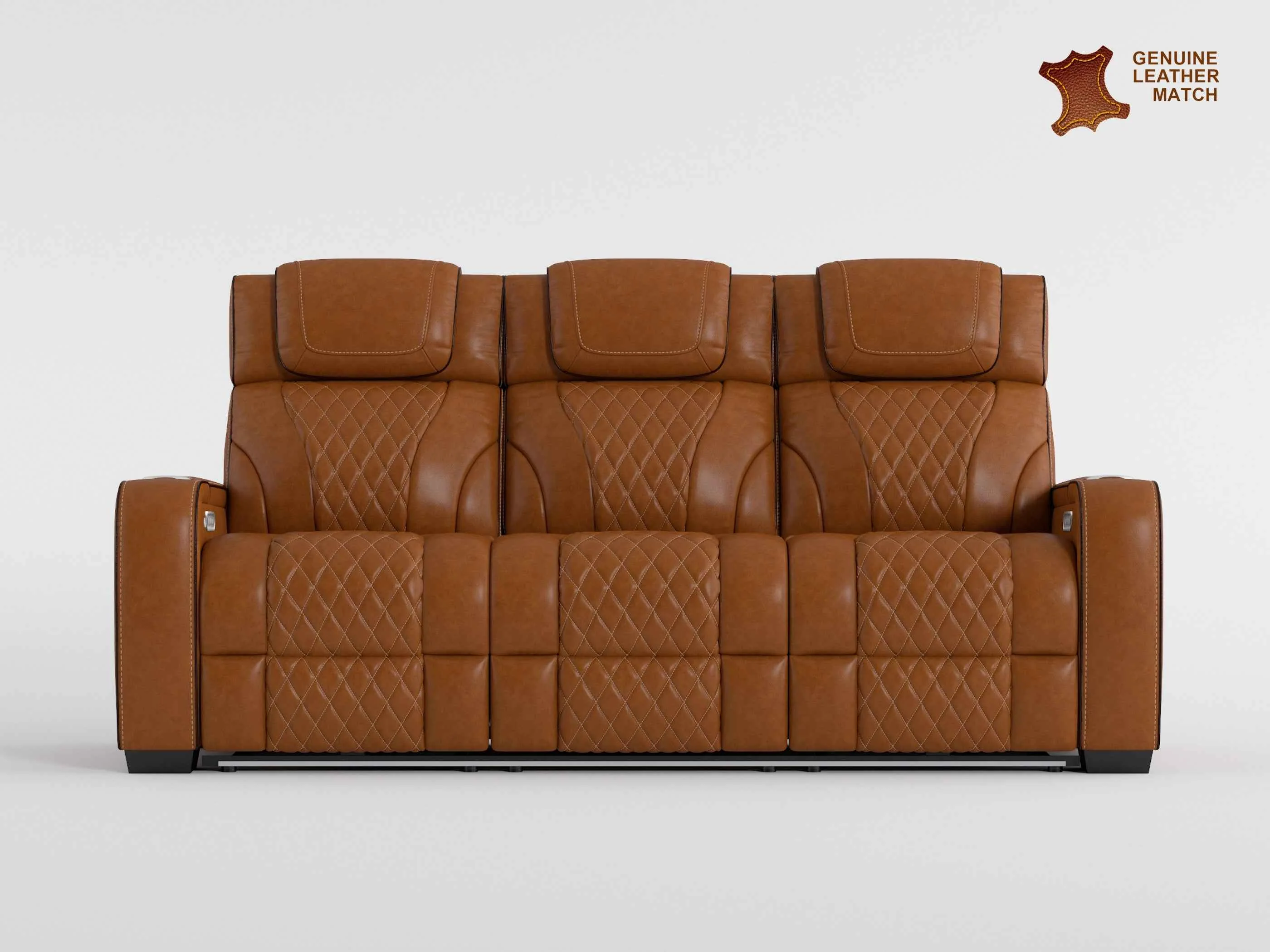 Apex Brown Leather Power Double Reclining Sofa - Image 16