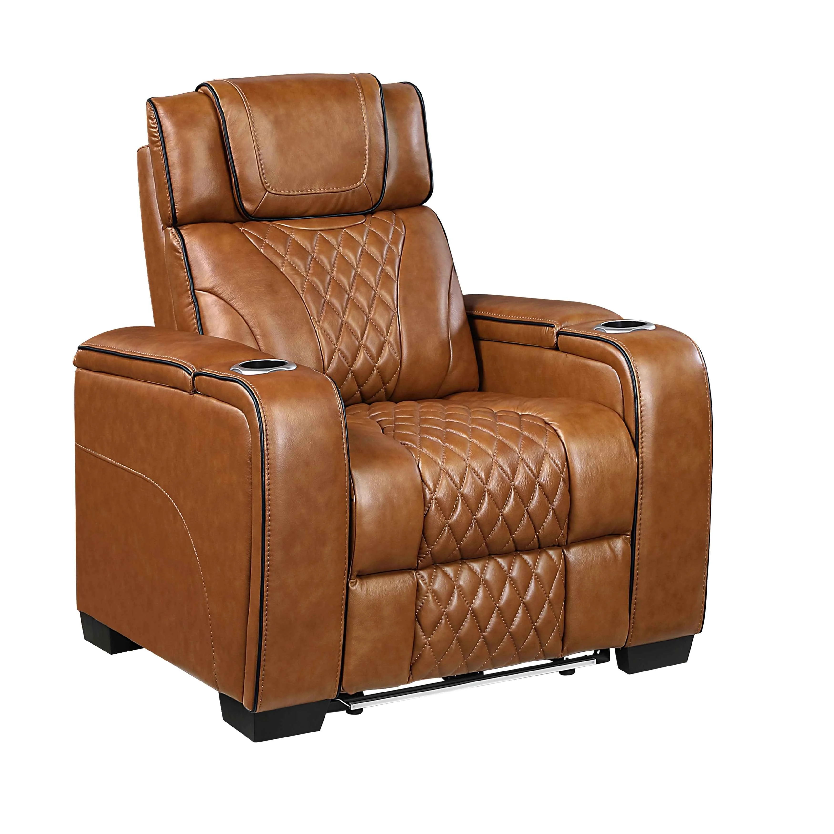 Apex Brown Leather Power Reclining Chair - Image 2