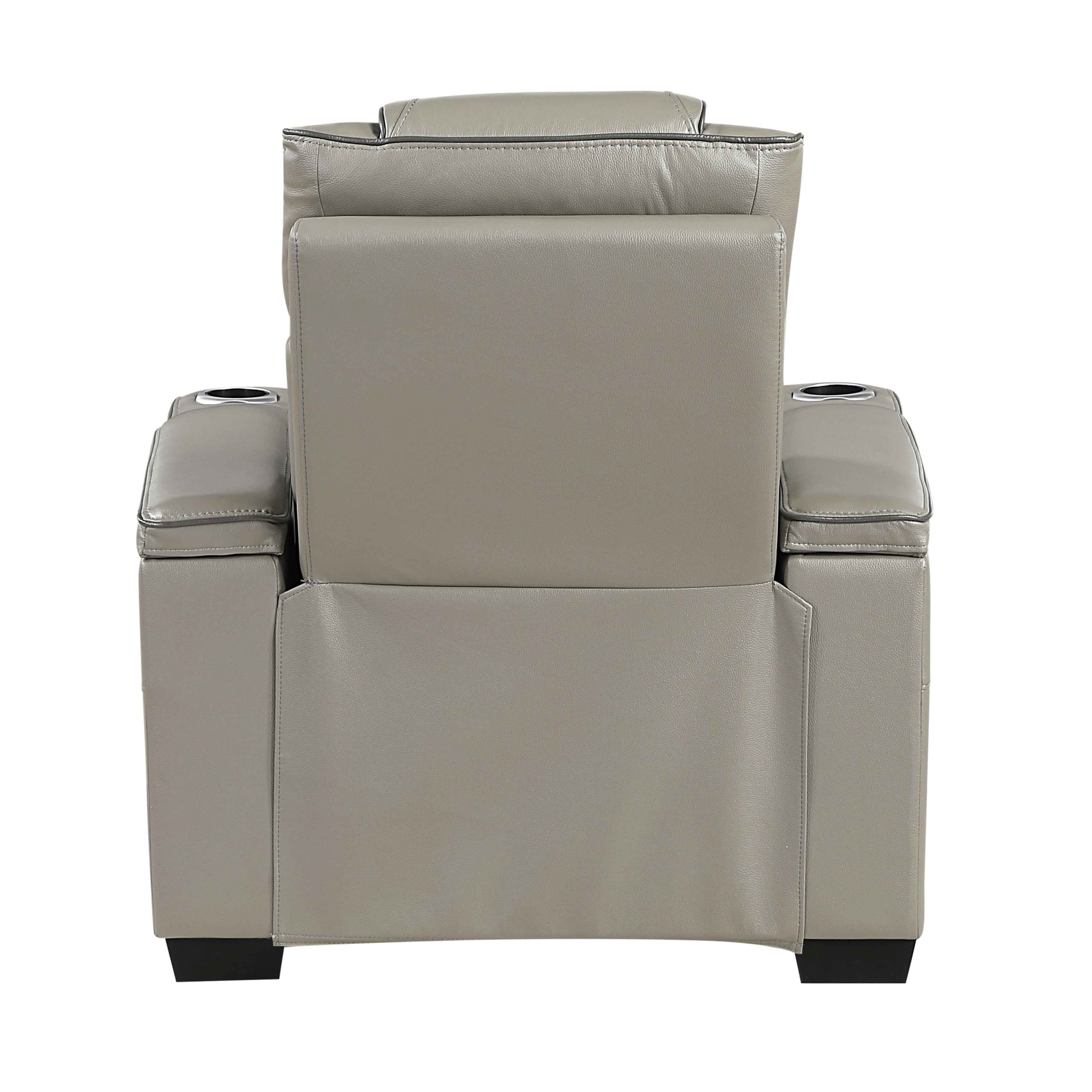 Apex Gray Leather Power Reclining Living Room Set - Image 20