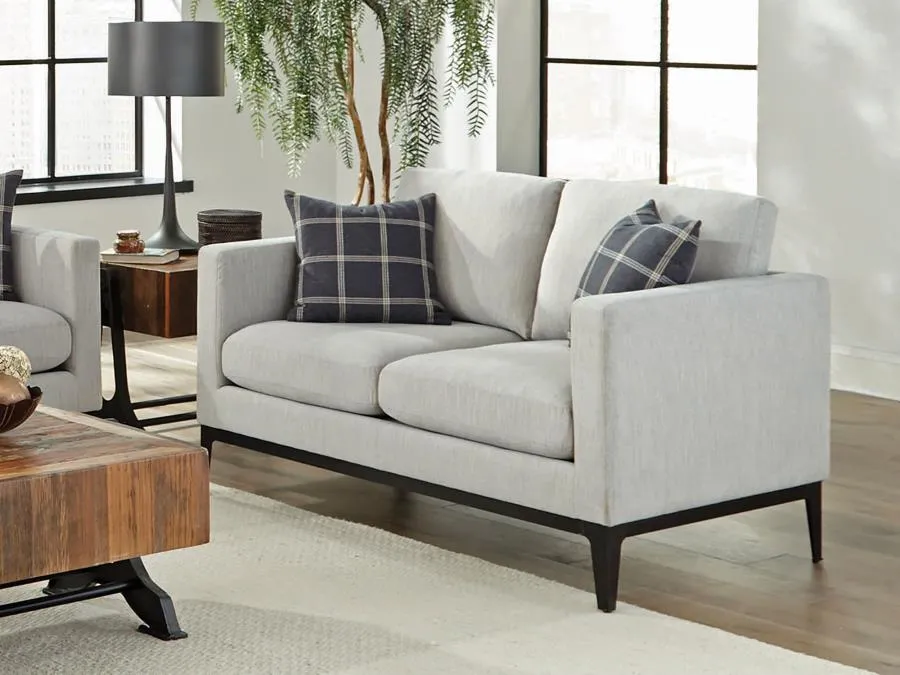 Apperson Light Gray Cushioned Back Loveseat