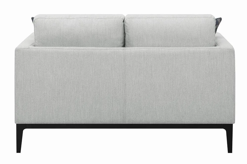 Apperson Light Gray Cushioned Back Loveseat - Image 4
