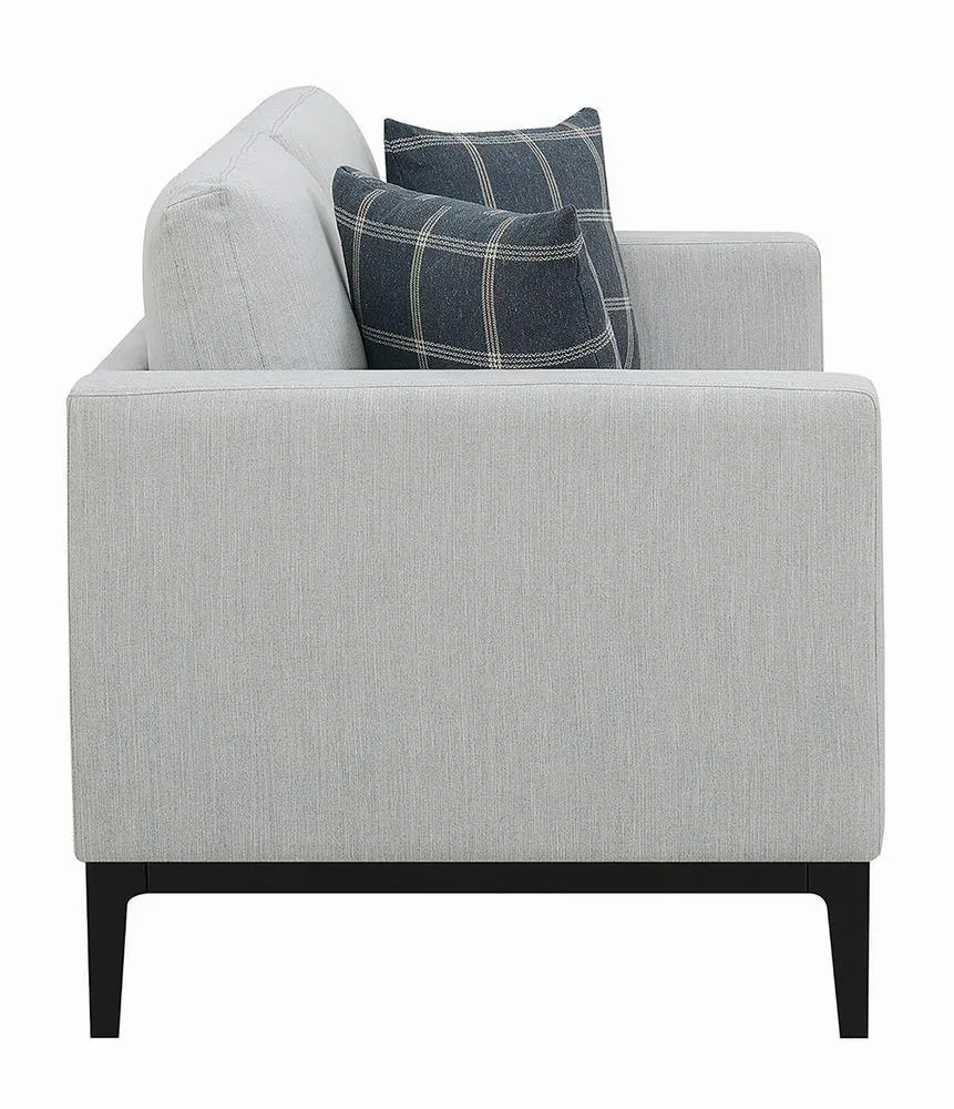 Apperson Light Gray Cushioned Back Loveseat - Image 5