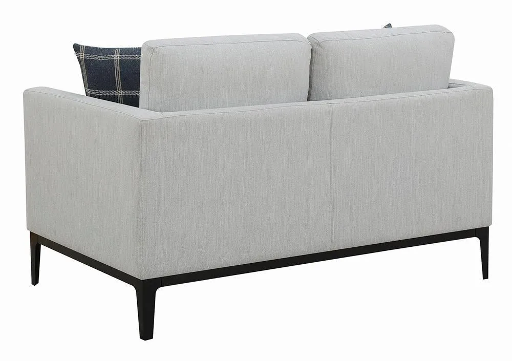 Apperson Light Gray Cushioned Back Loveseat - Image 6