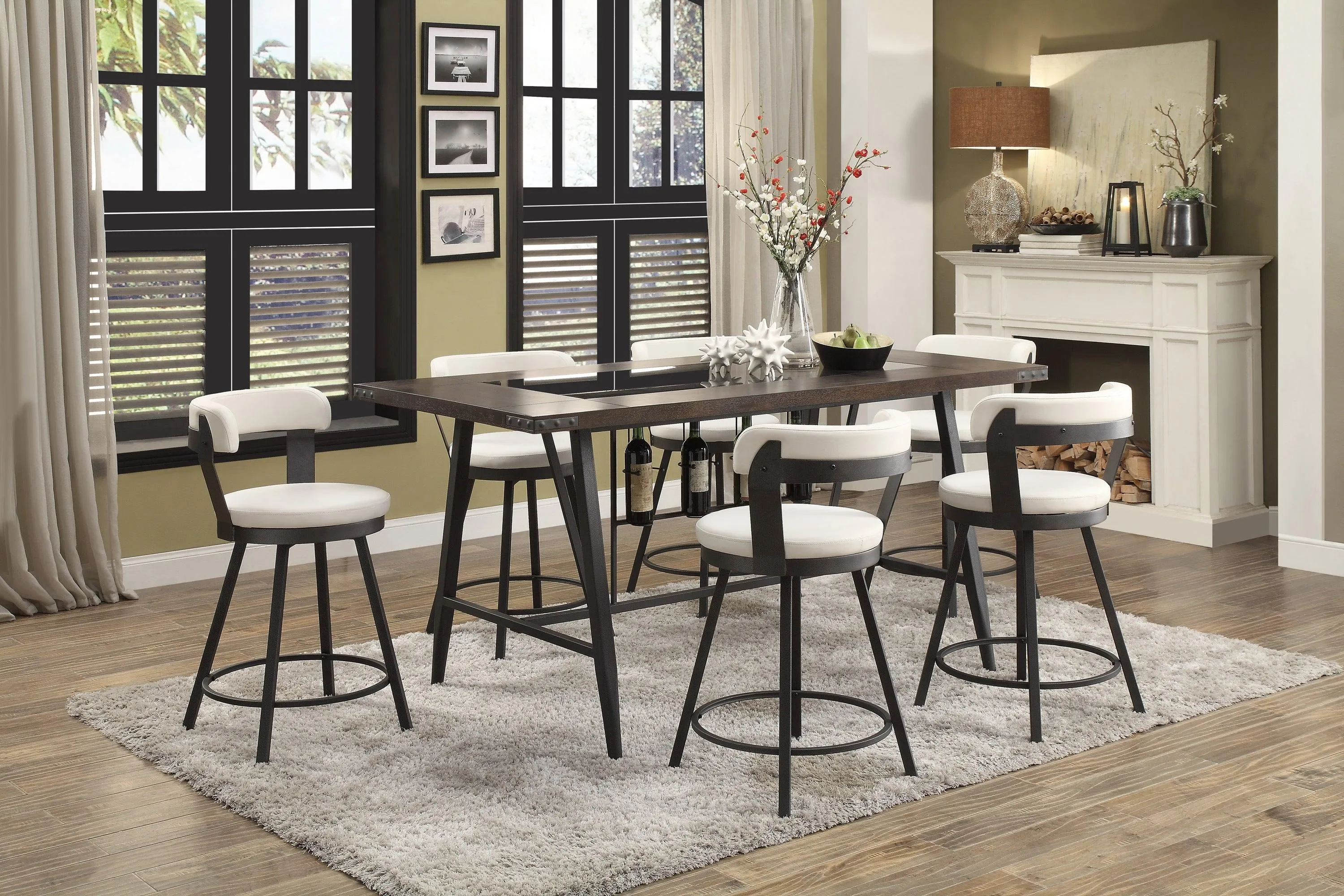 Appert White/Dark Gray Counter Chair, Set of 2 - Image 2