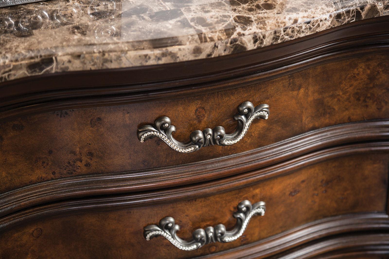 Aquilina Dark Cherry/Oak Night Stand, USB - Image 2
