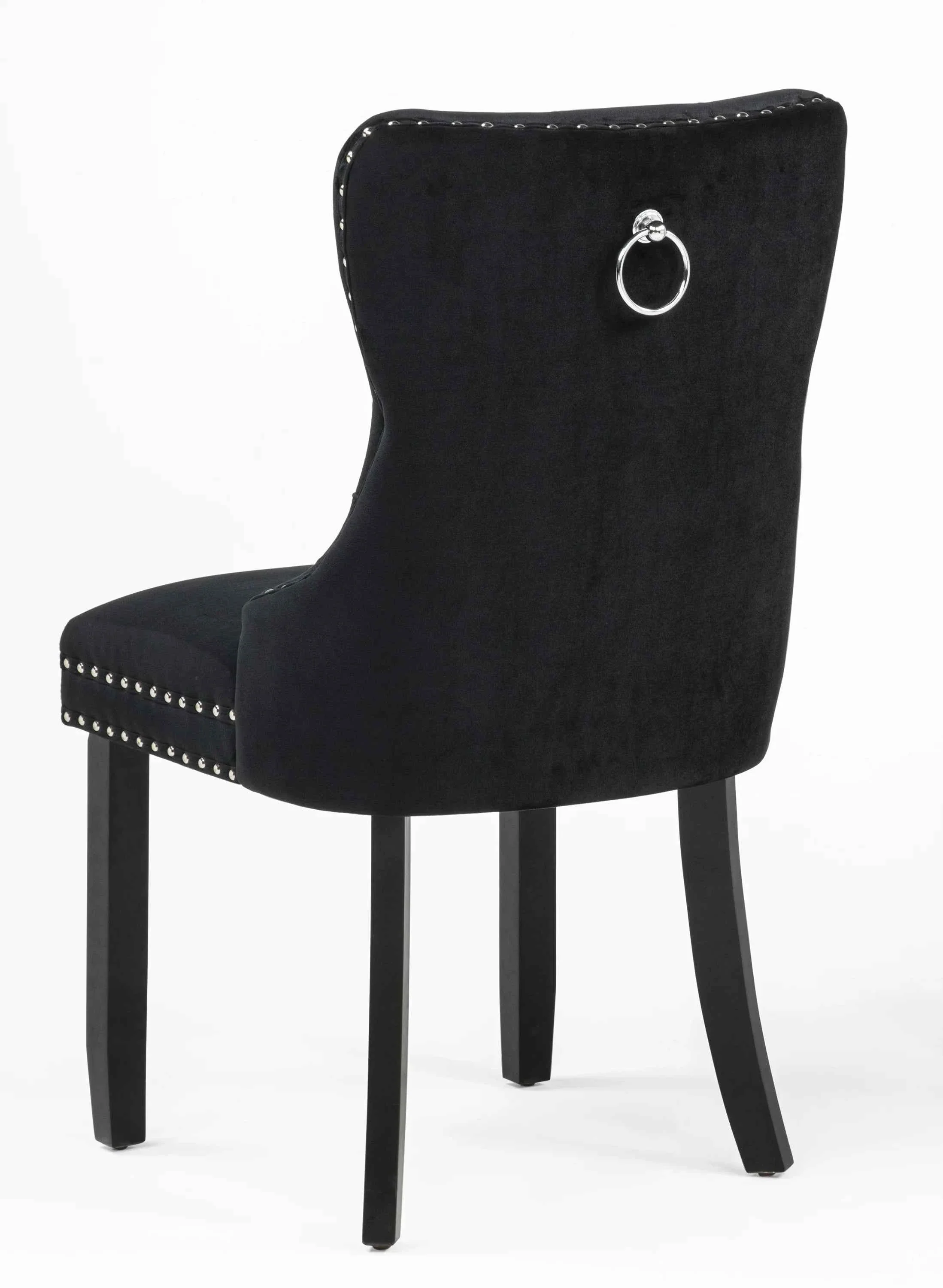Arabella Black Velvet Accent Chair, Set of 2 - Image 3