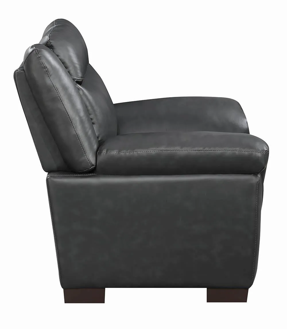 Arabella Gray Upholstered Pillow Top Arm Living Room Set - Image 11