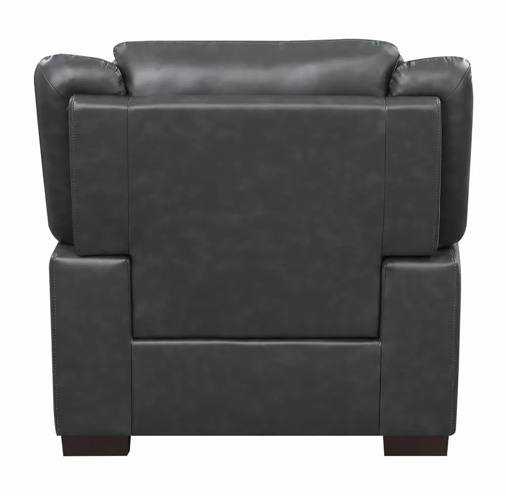 Arabella Gray Upholstered Pillow Top Arm Living Room Set - Image 12