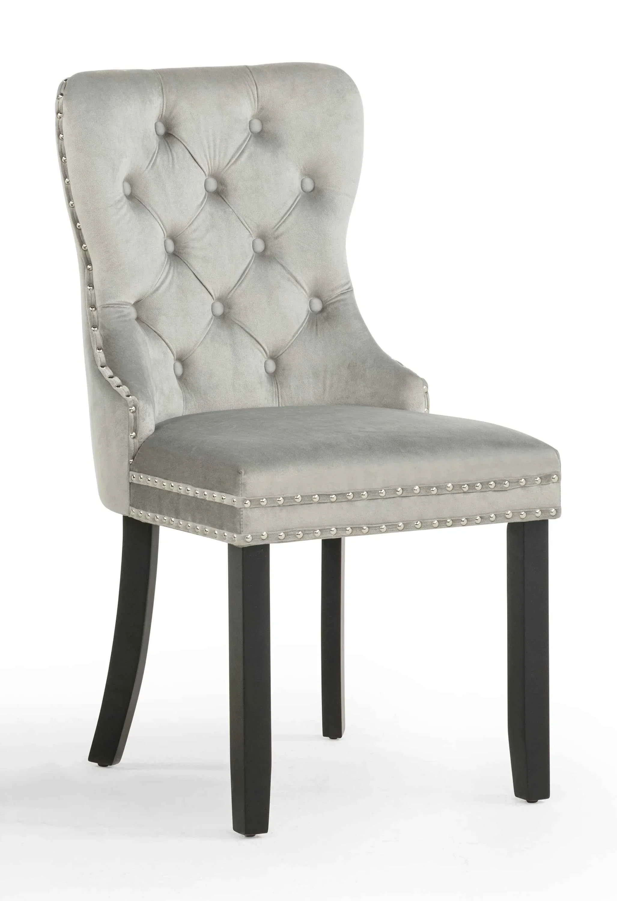 Arabella Light Gray Velvet Accent Chair, Set of 2 - Image 2