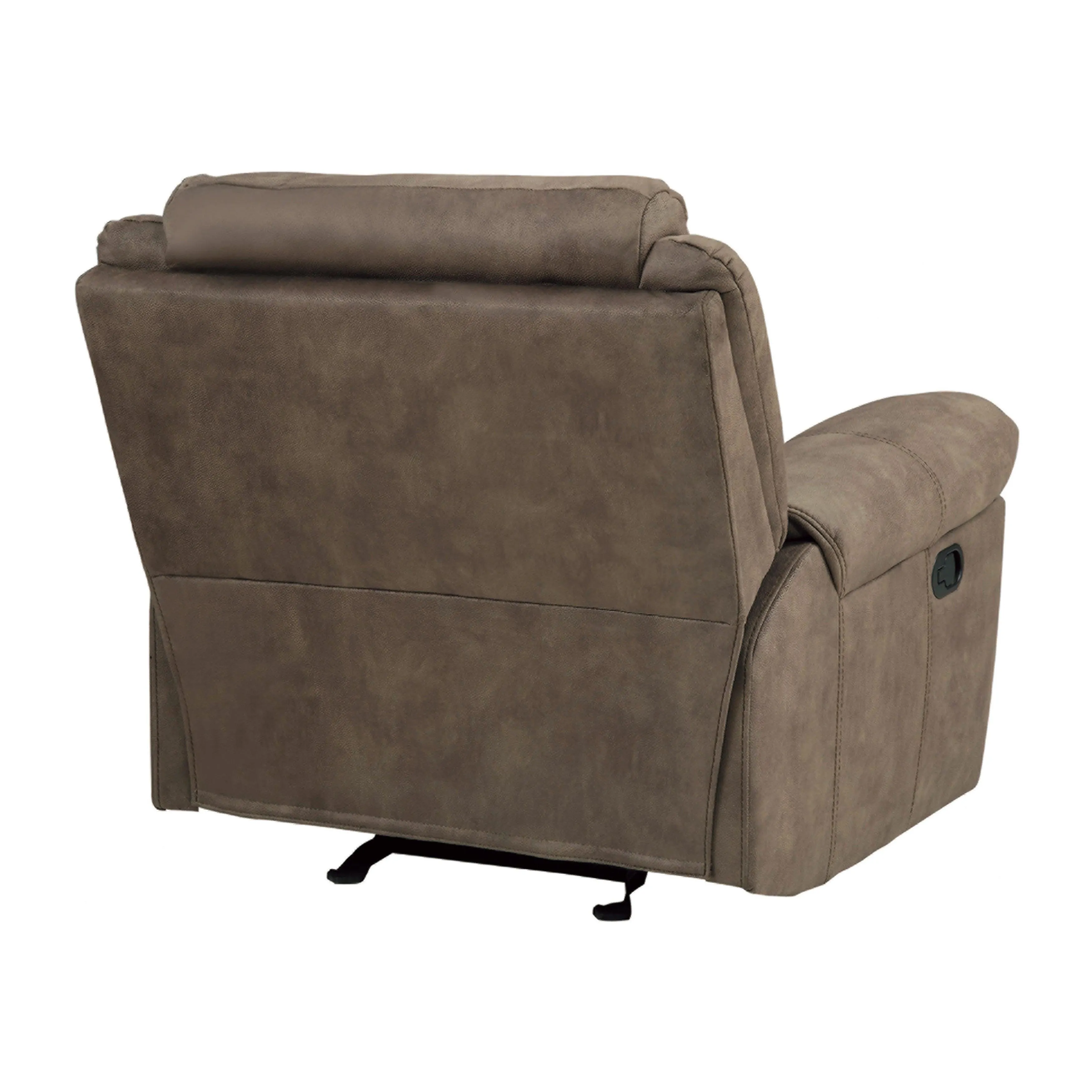 Aram Brown Fabric Glider Reclining Chair - Image 5