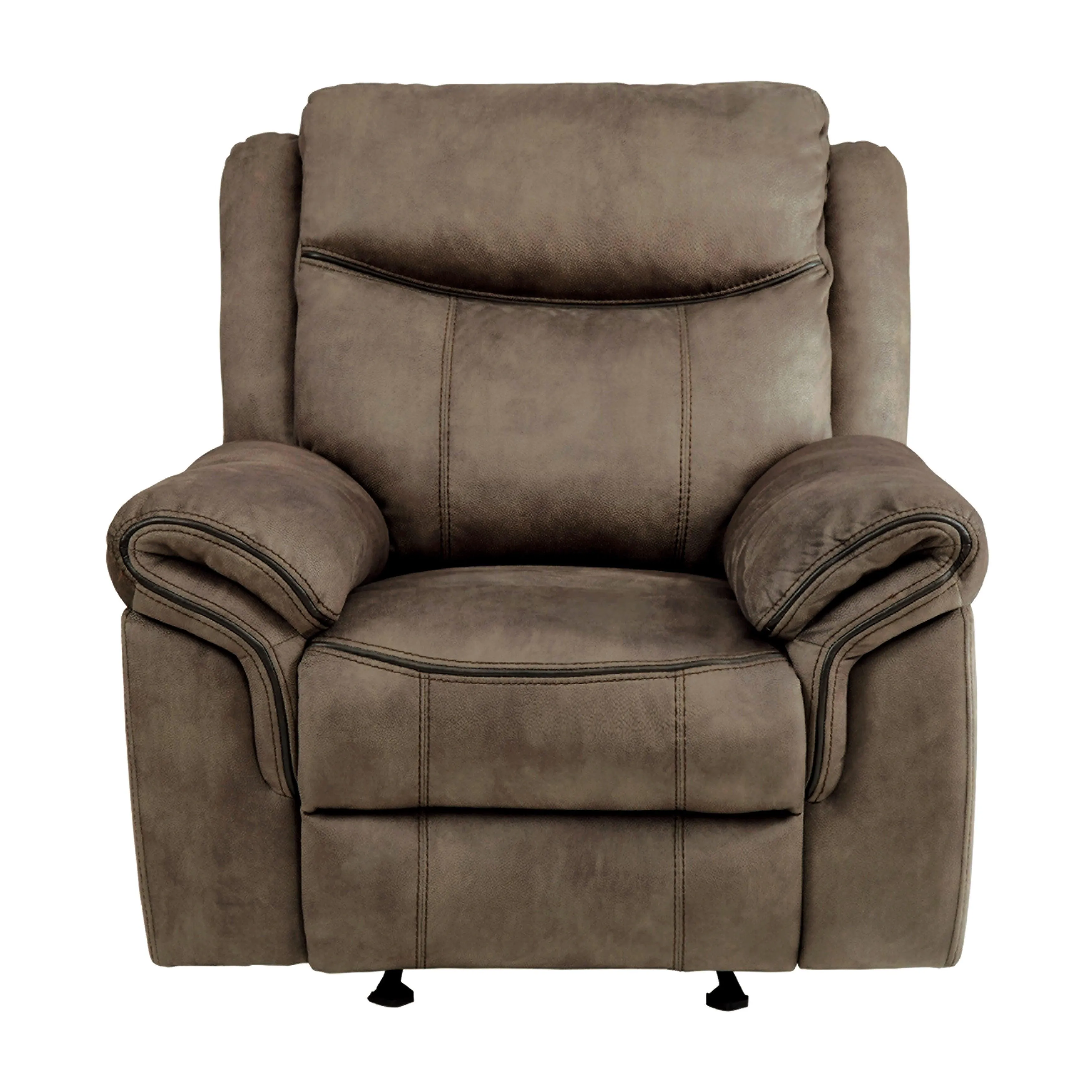 Aram Brown Fabric Glider Reclining Chair - Image 8