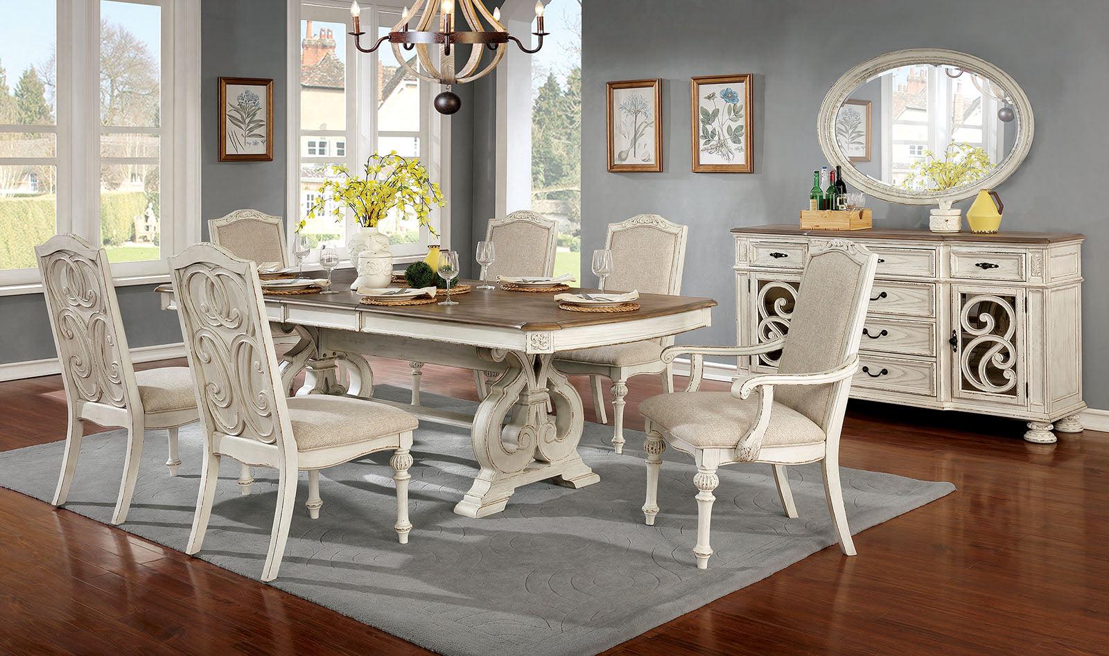 Arcadia Antique White Arm Chair - Image 2