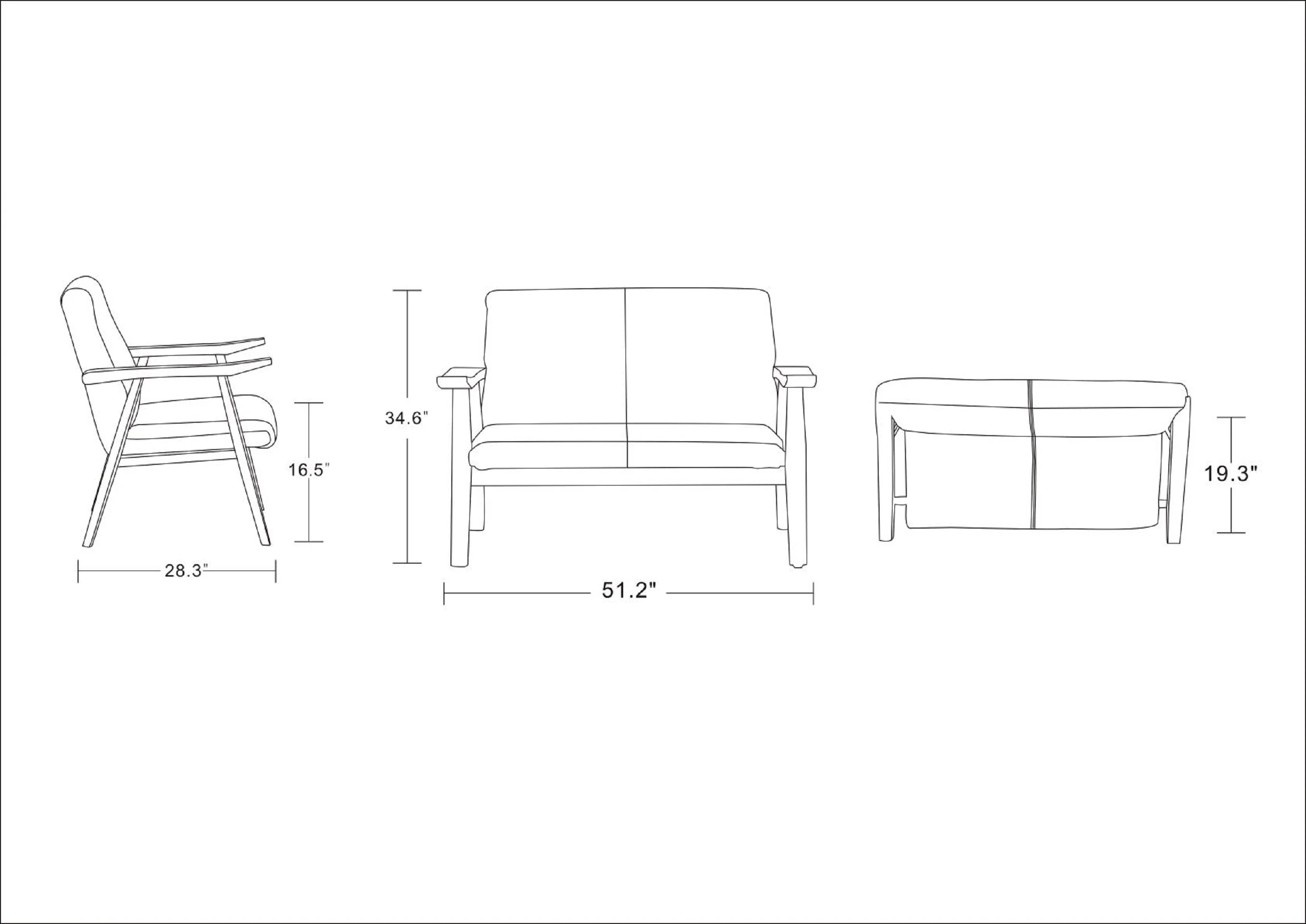 Arch Duke Loveseat in Black and Amber - Image 3