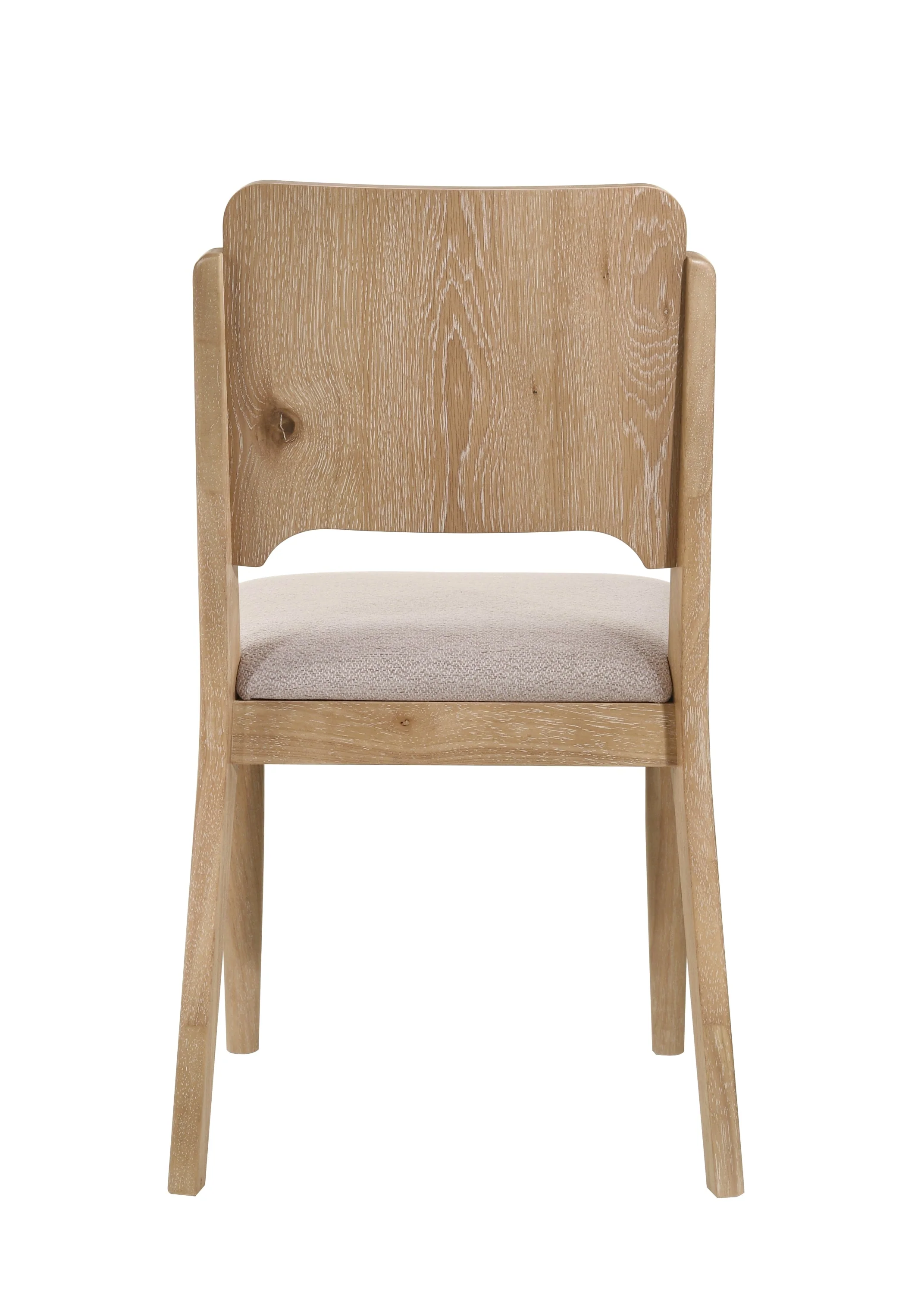 Arden Warm Wood and Beige Dining Side Chair, Set of 2 - Image 2