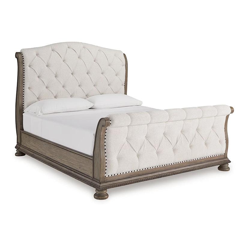 Ardenfield Light Brown Queen Upholstered Sleigh Bed - Image 2