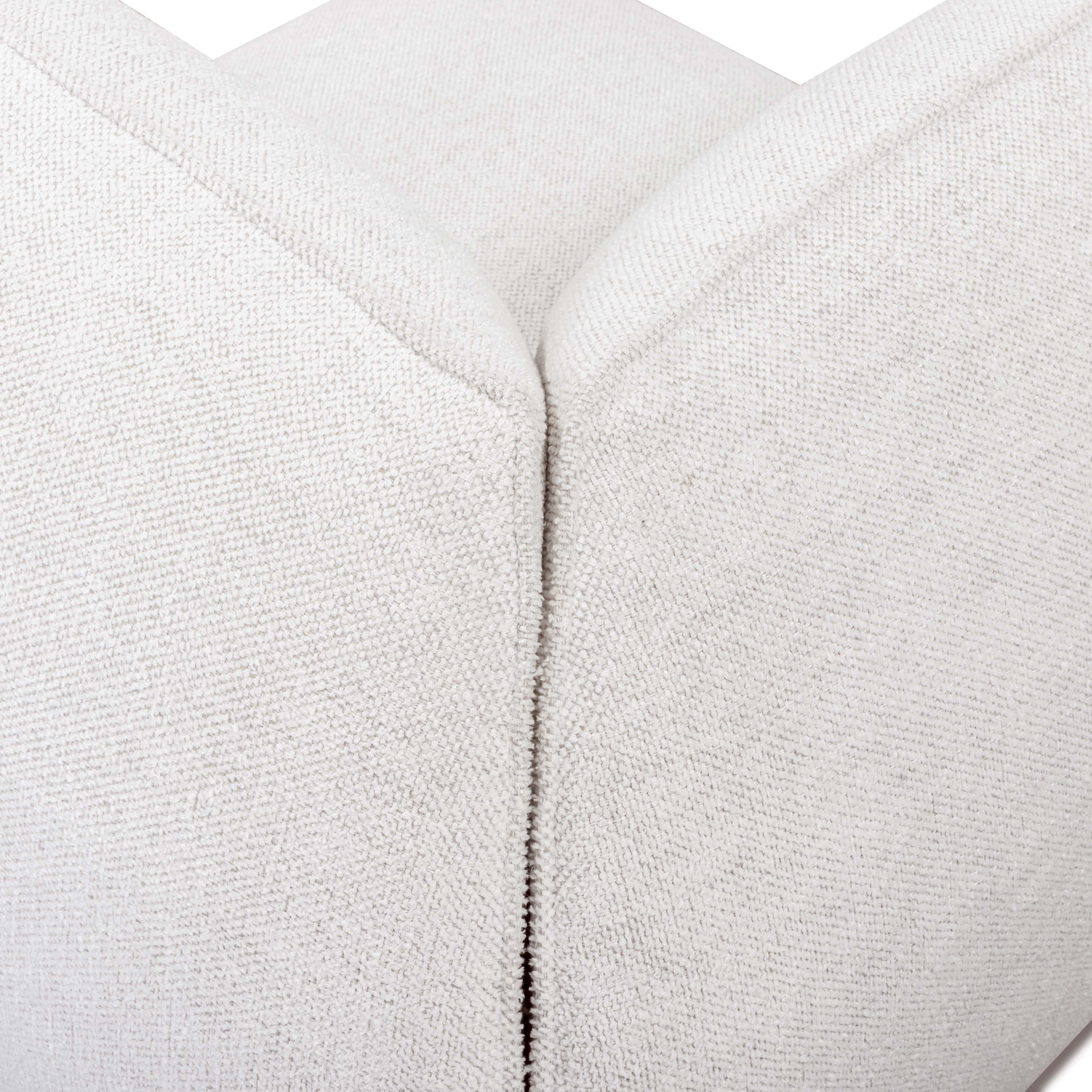 Arezza Stone White Contract-Grade Basketweave Chenille Corner Chair - Image 6