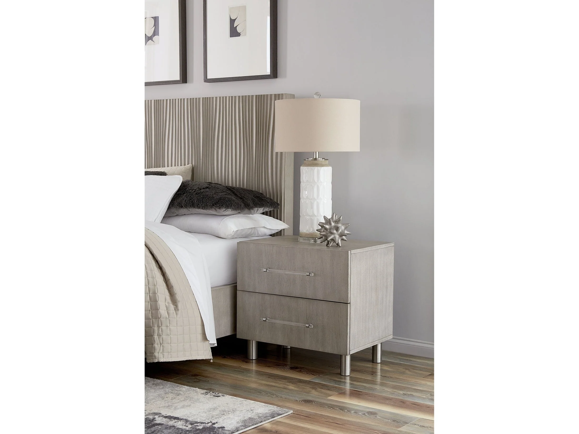 Argento Nightstand in Misty Grey