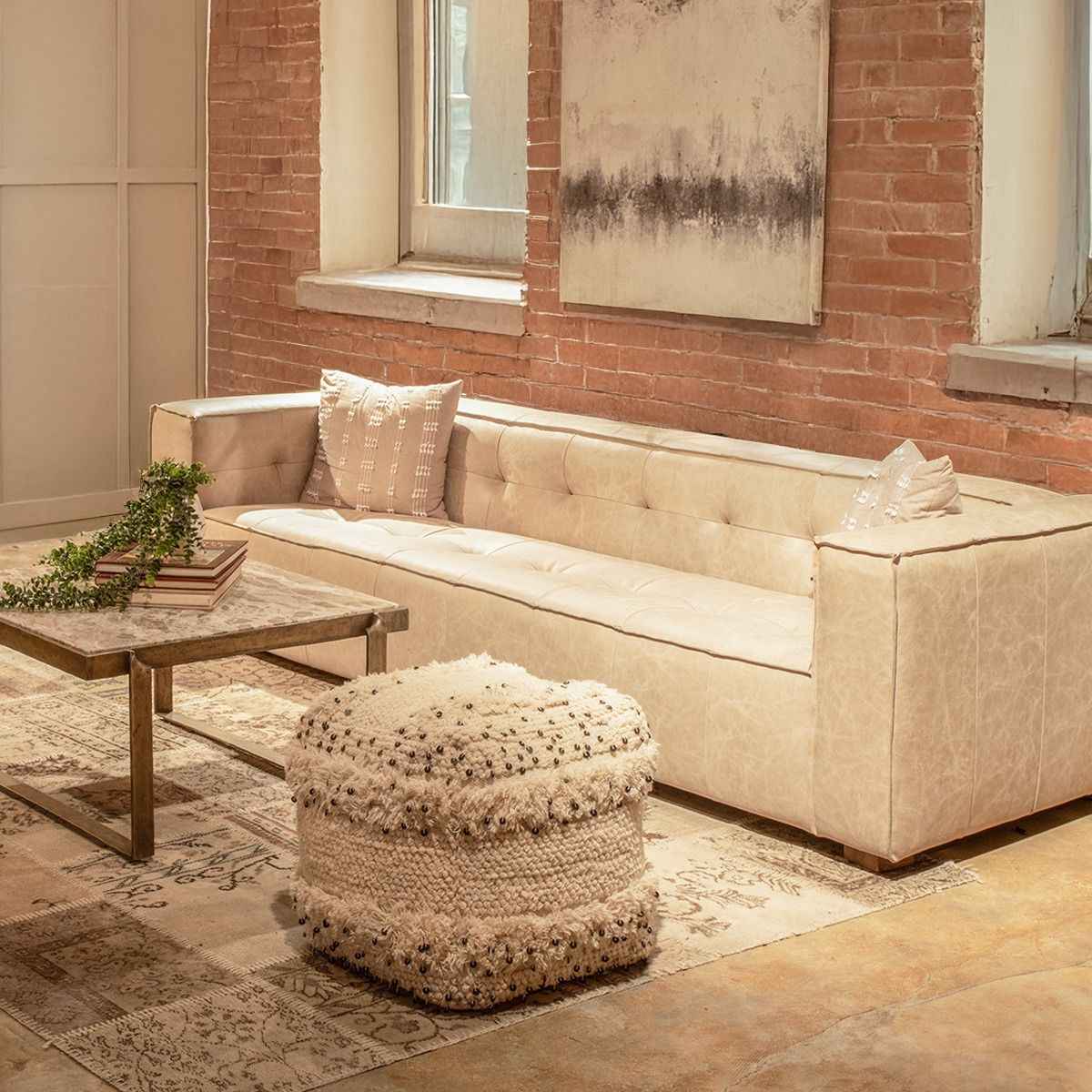 Argos 32" Coffee Table with Marble and Antique Brass - Image 7
