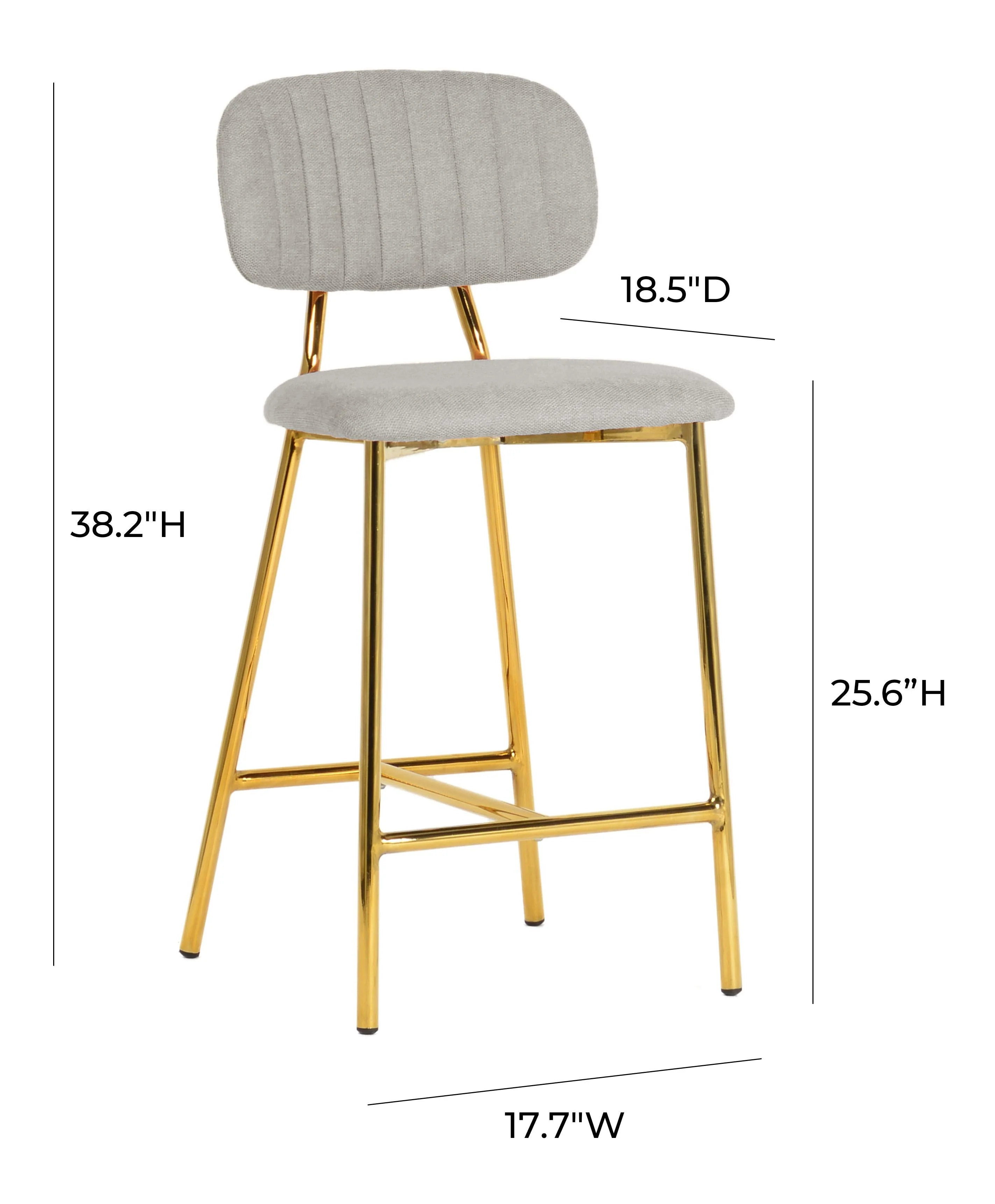 Ariana Grey Counter Stool with Gold Legs - Set of 2 - Image 9