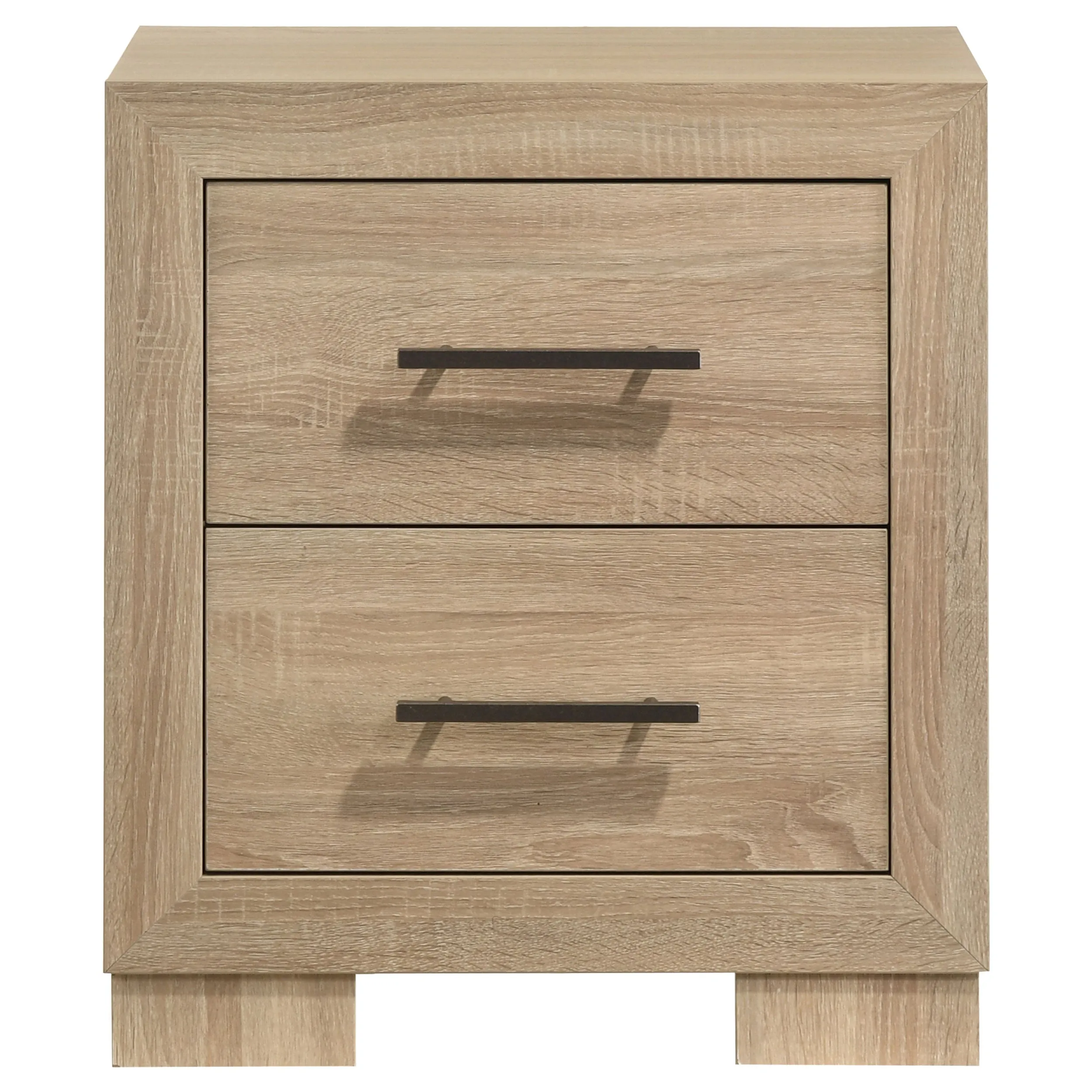 Arielle Light Oak 2-drawer Bedroom Nightstand with Casters - Image 3