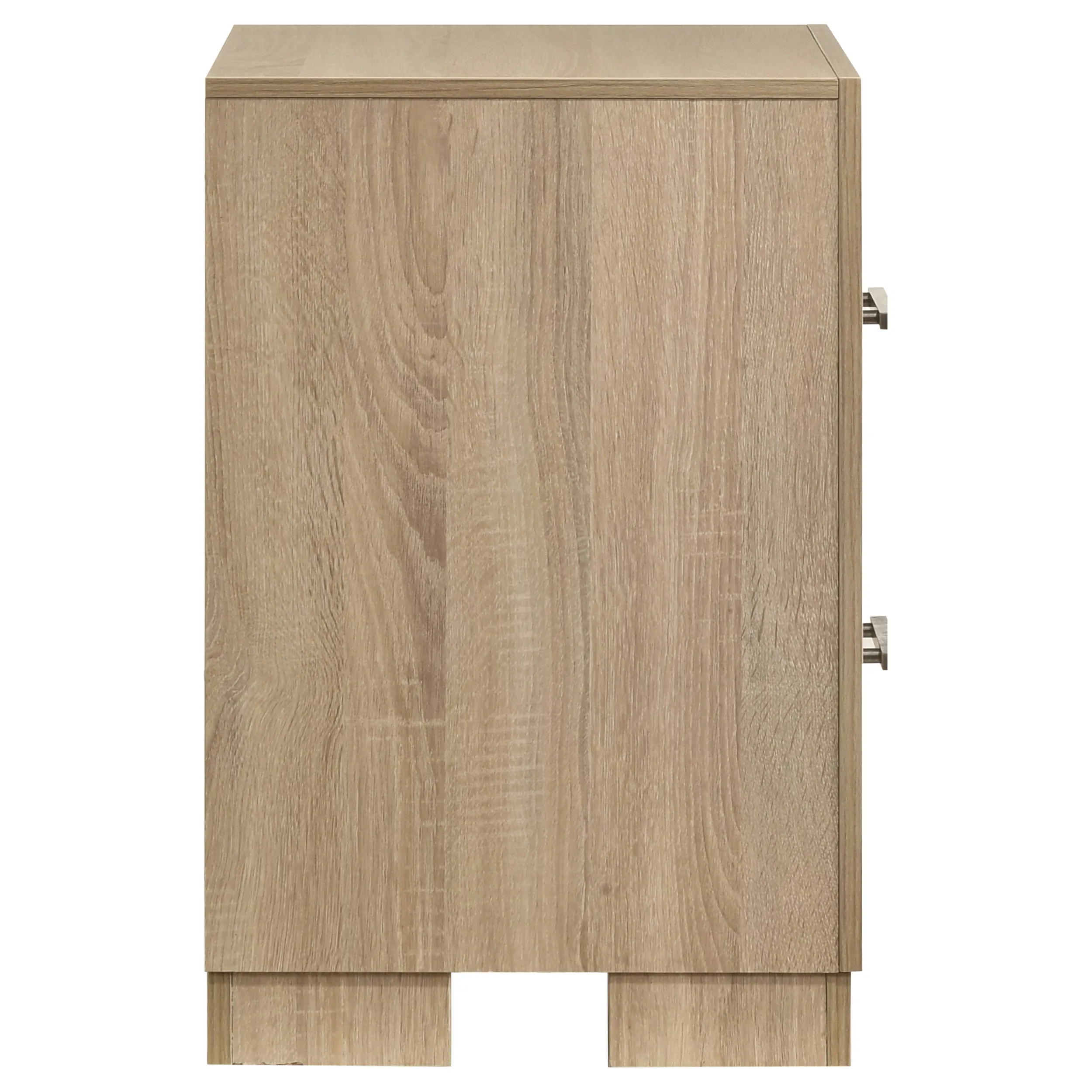 Arielle Light Oak 2-drawer Bedroom Nightstand with Casters - Image 6
