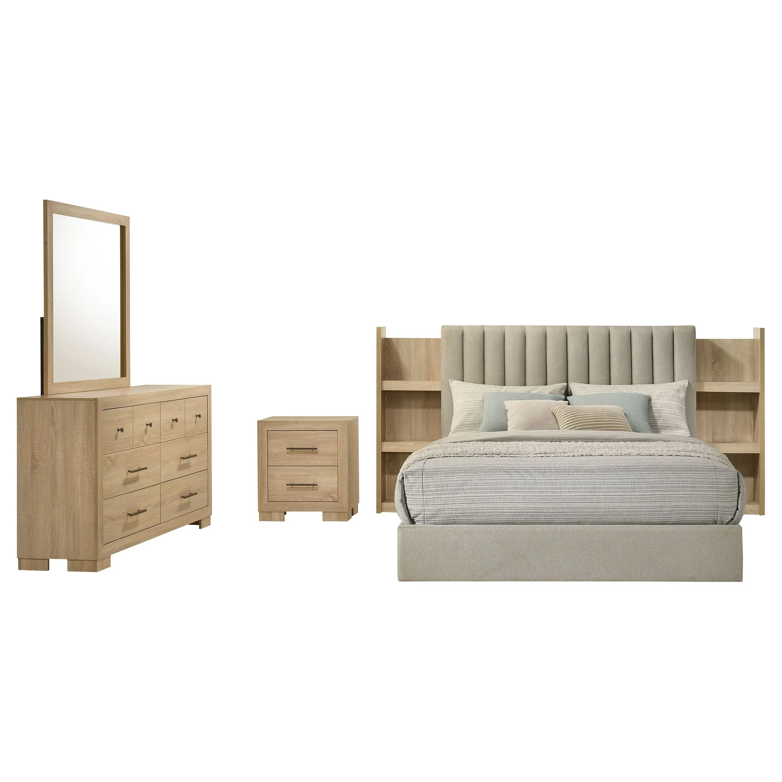 Arielle Light Oak 4-piece Eastern King Bedroom Set - Image 2