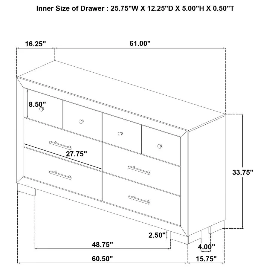 Arielle Light Oak 5-piece Queen Bedroom Set - Image 14