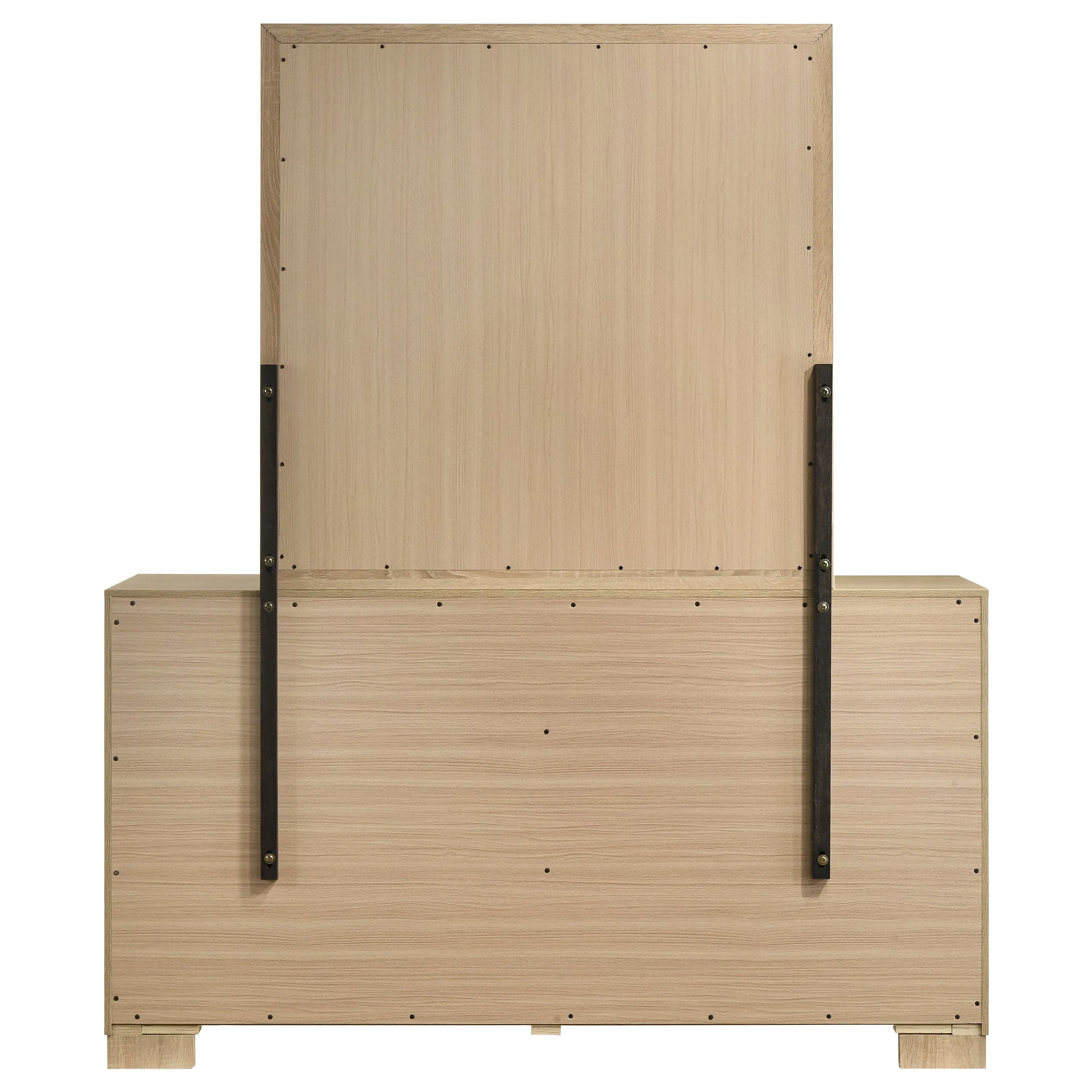 Arielle Light Oak 6-drawer Bedroom Dresser with Mirror - Image 5
