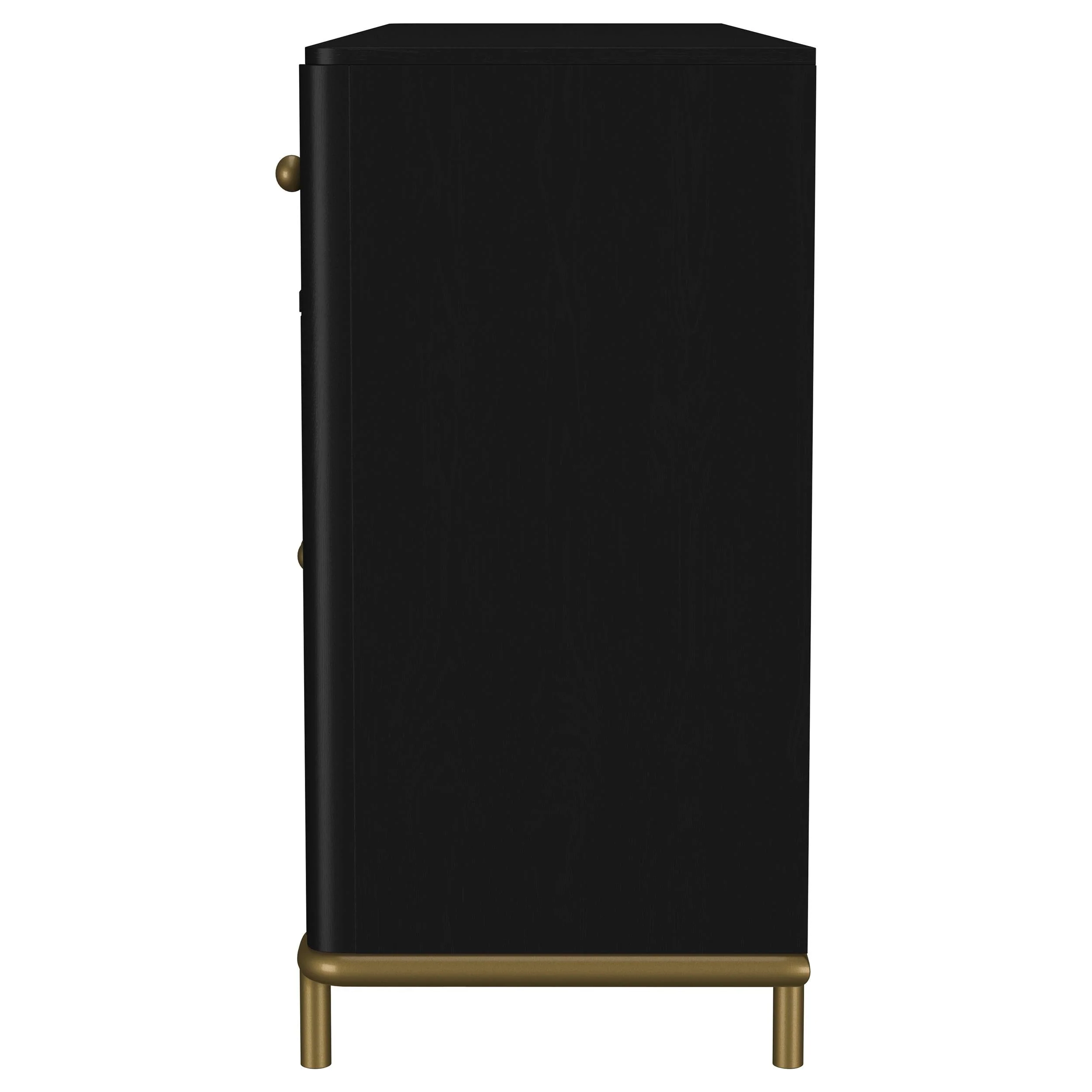 Arini Black 2-Drawer Cane Door Dining Sideboard Server - Image 9