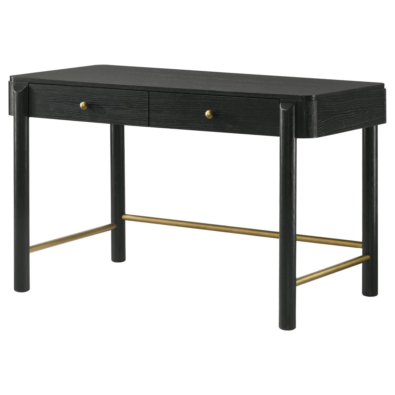 Arini Black 2-drawer Vanity Desk Makeup Table Black - Image 4